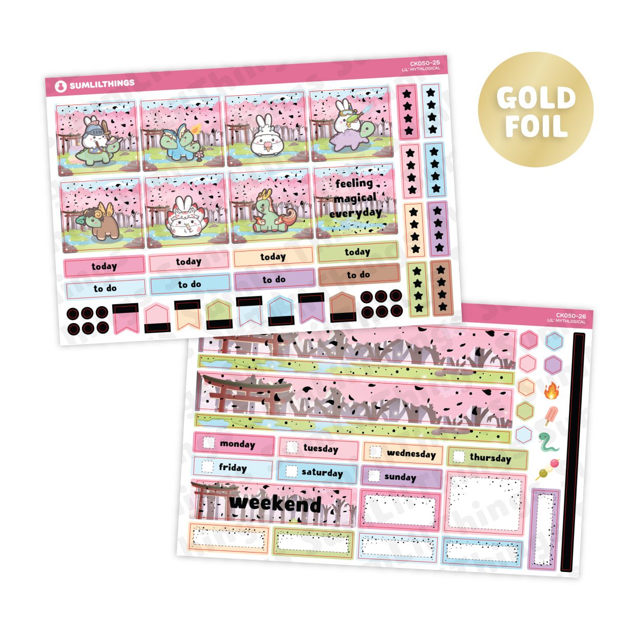 Hobonichi COUSIN - Lil' Mythological - Gold Foil - SumLilThings