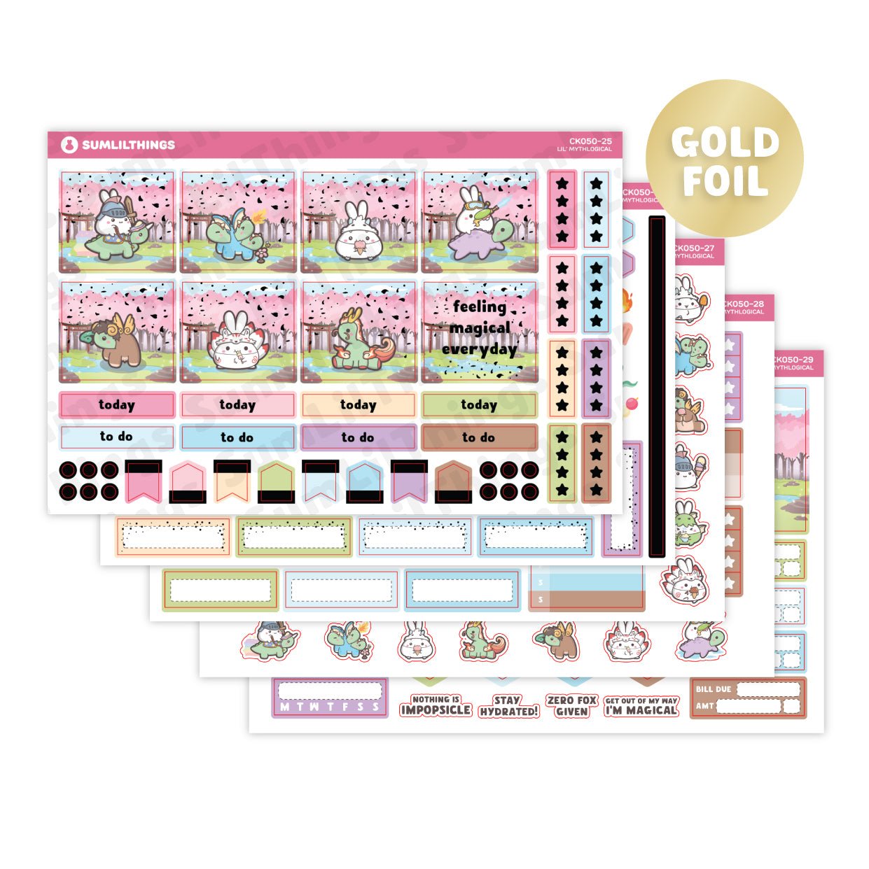 Hobonichi COUSIN - Lil' Mythological - Gold Foil - SumLilThings