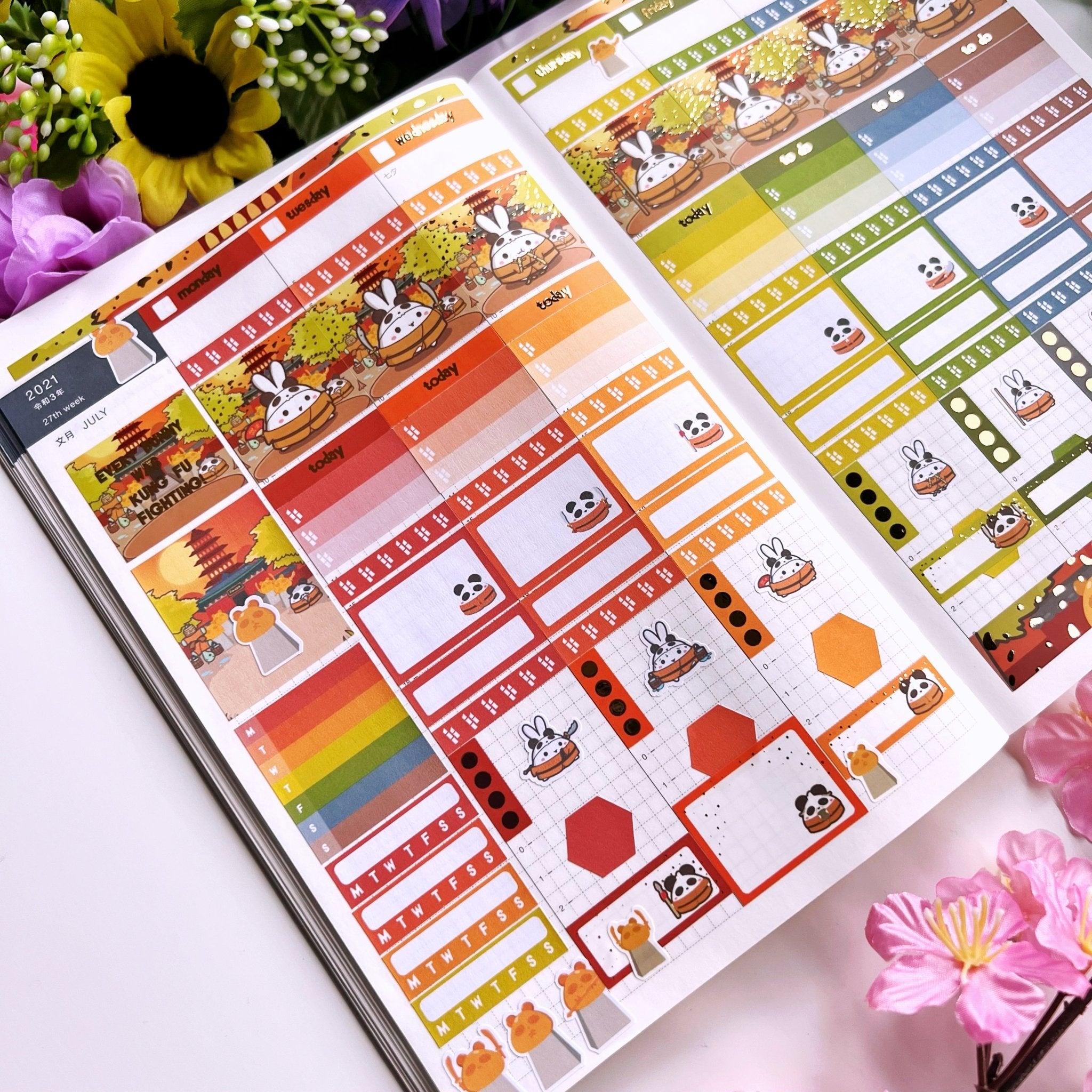 Hobonichi COUSIN - Lil' Panda Dojo - Gold Foil - SumLilThings