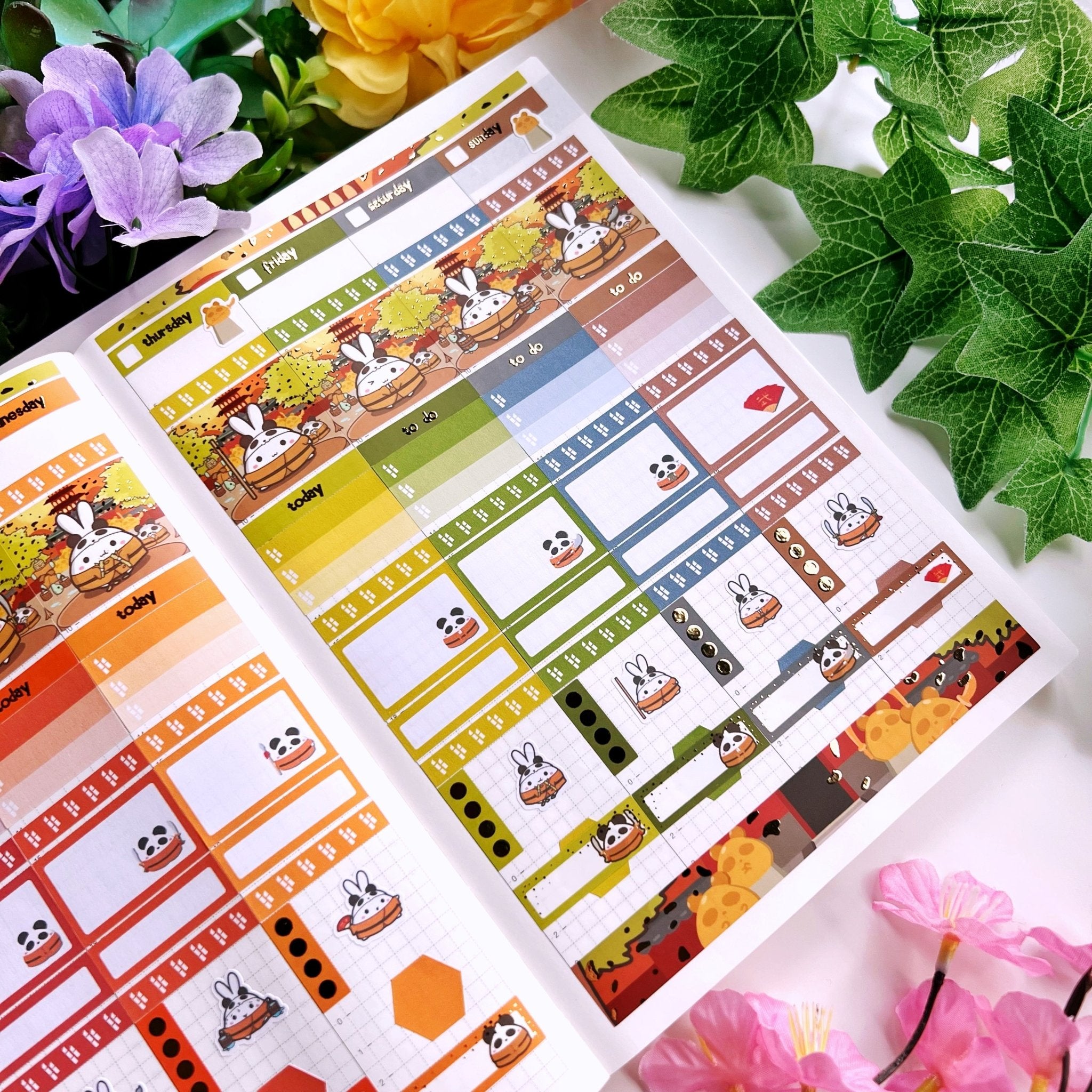 Hobonichi COUSIN - Lil' Panda Dojo - Gold Foil - SumLilThings