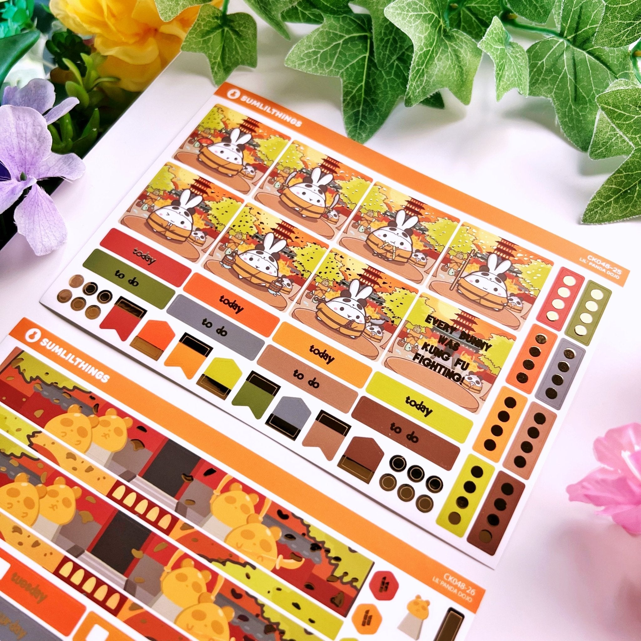 Hobonichi COUSIN - Lil' Panda Dojo - Gold Foil - SumLilThings