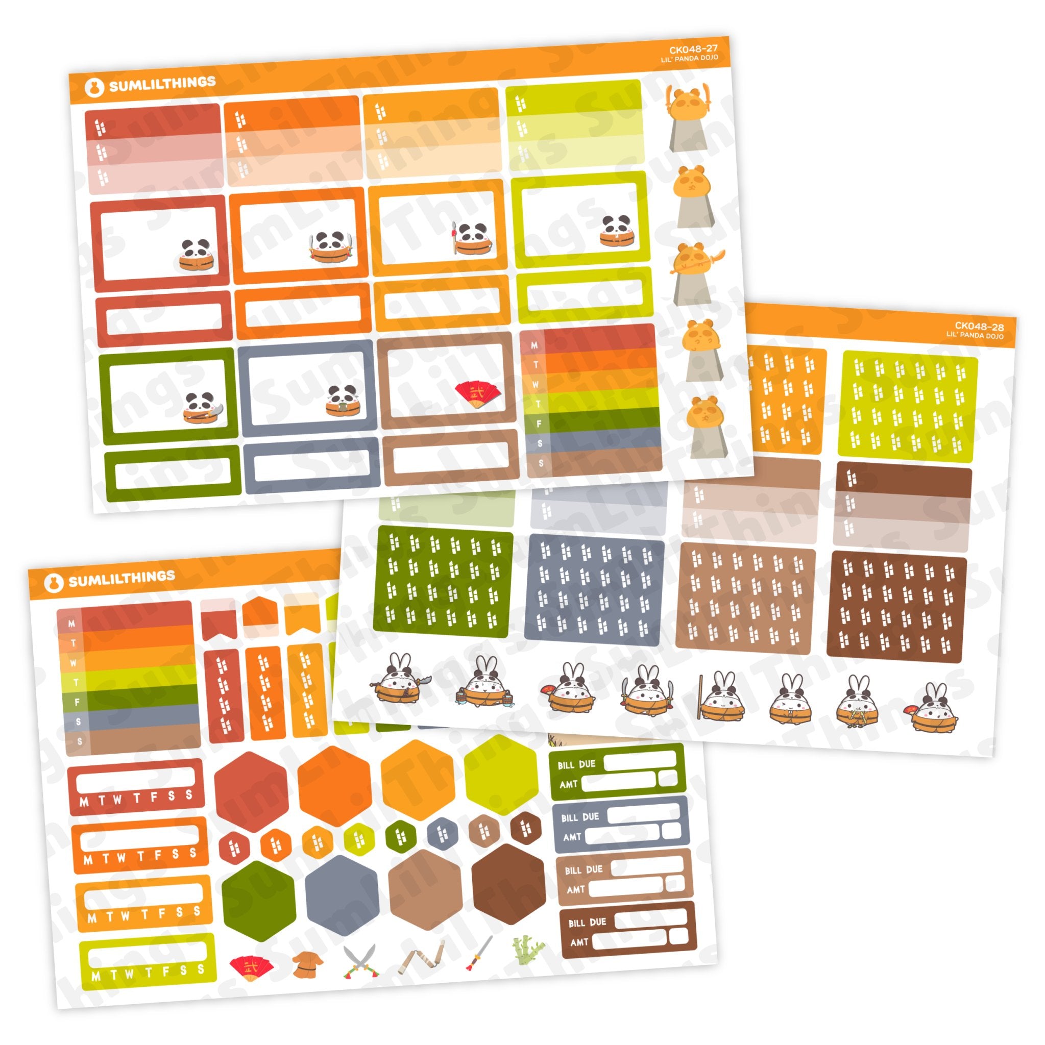 Hobonichi COUSIN - Lil' Panda Dojo - Gold Foil - SumLilThings