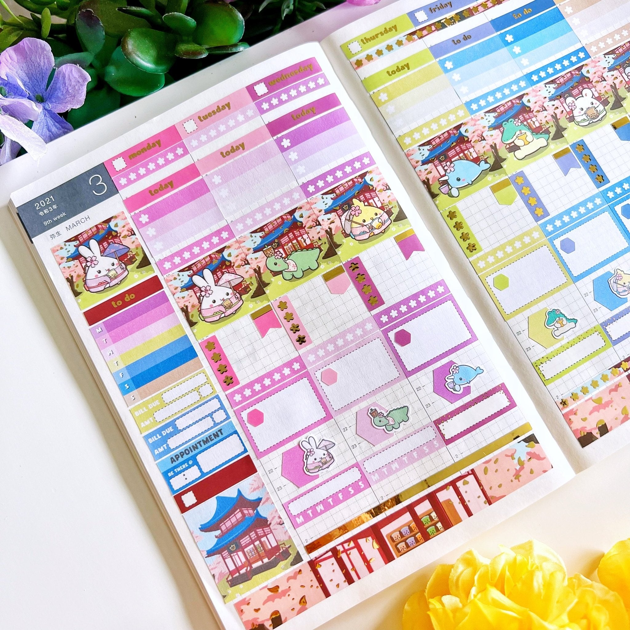 Hobonichi COUSIN - Lil' Sakura Boba - Gold Foil - SumLilThings