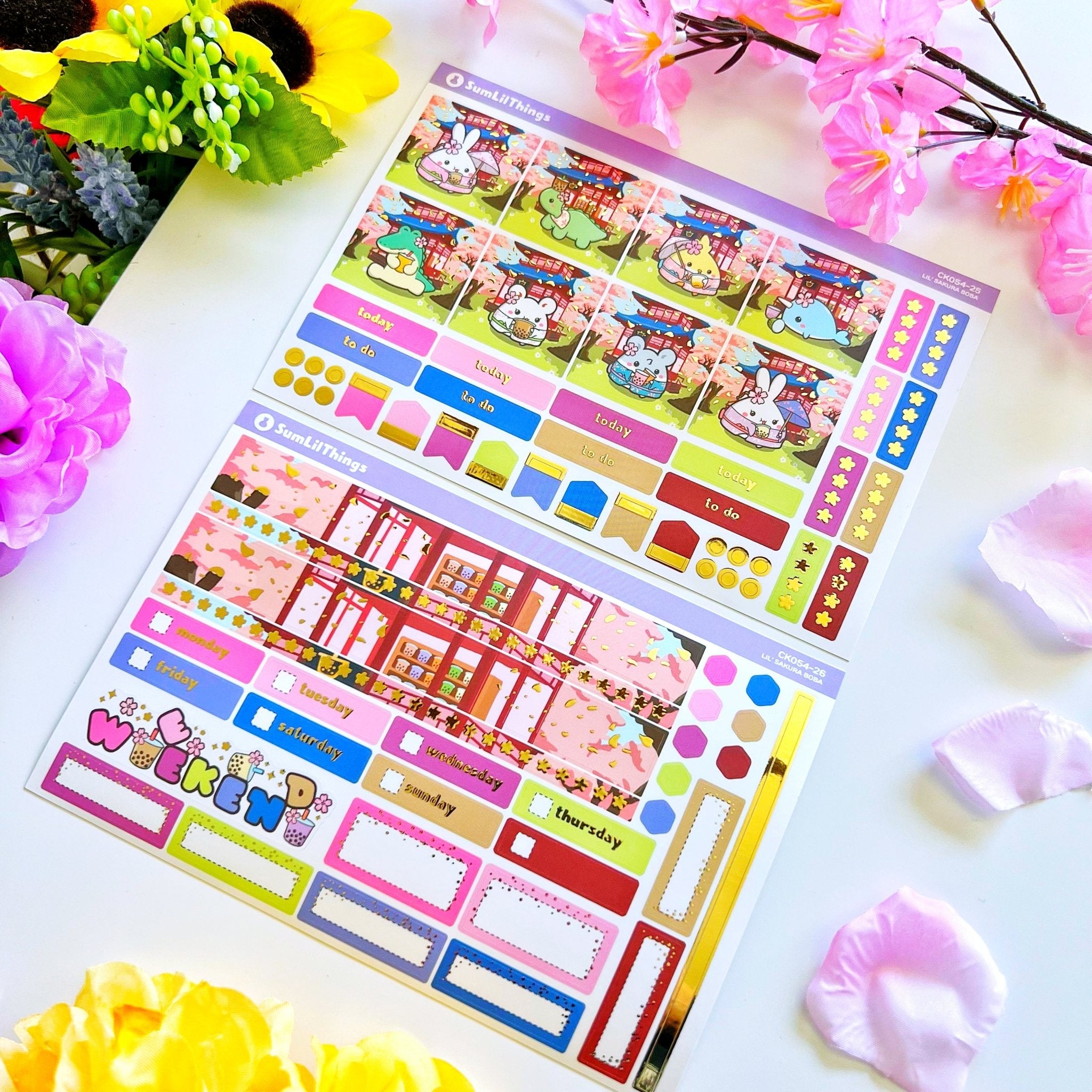 Hobonichi COUSIN - Lil' Sakura Boba - Gold Foil - SumLilThings