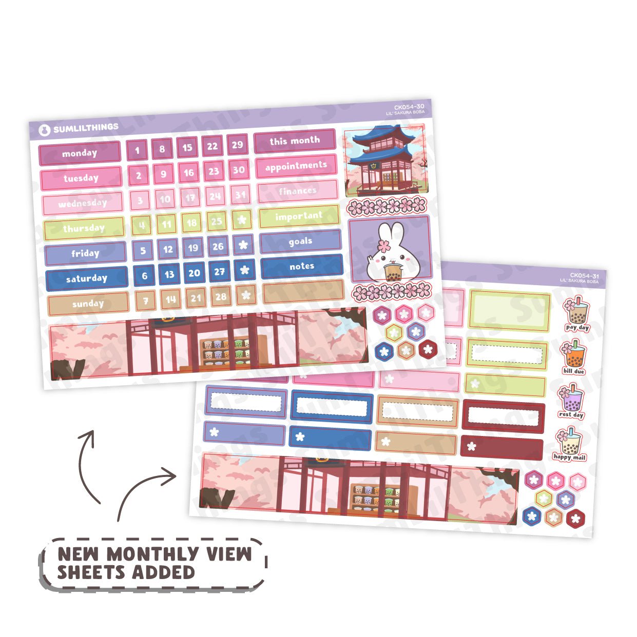 Hobonichi COUSIN - Lil' Sakura Boba - Gold Foil - SumLilThings