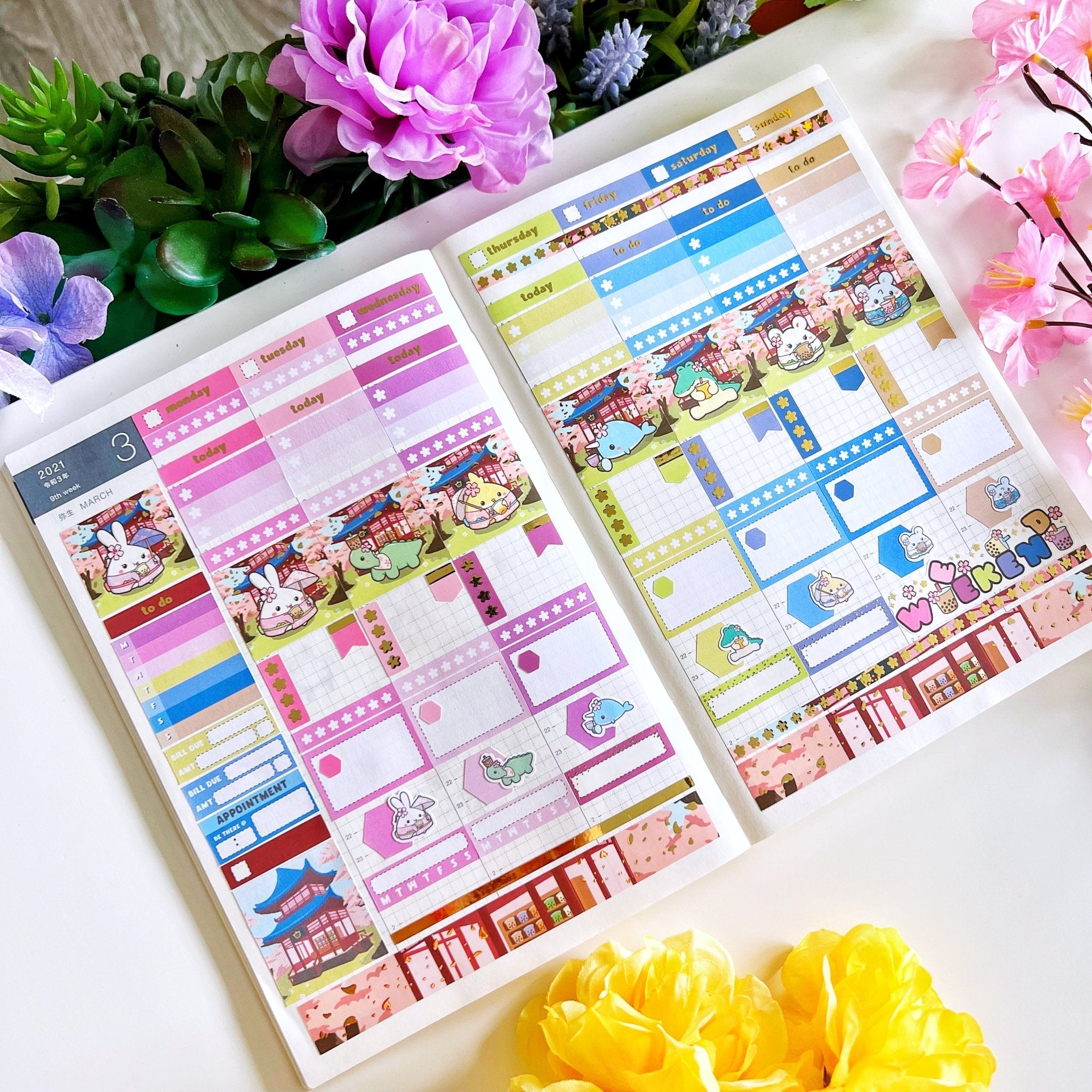 Hobonichi COUSIN - Lil' Sakura Boba - Gold Foil - SumLilThings