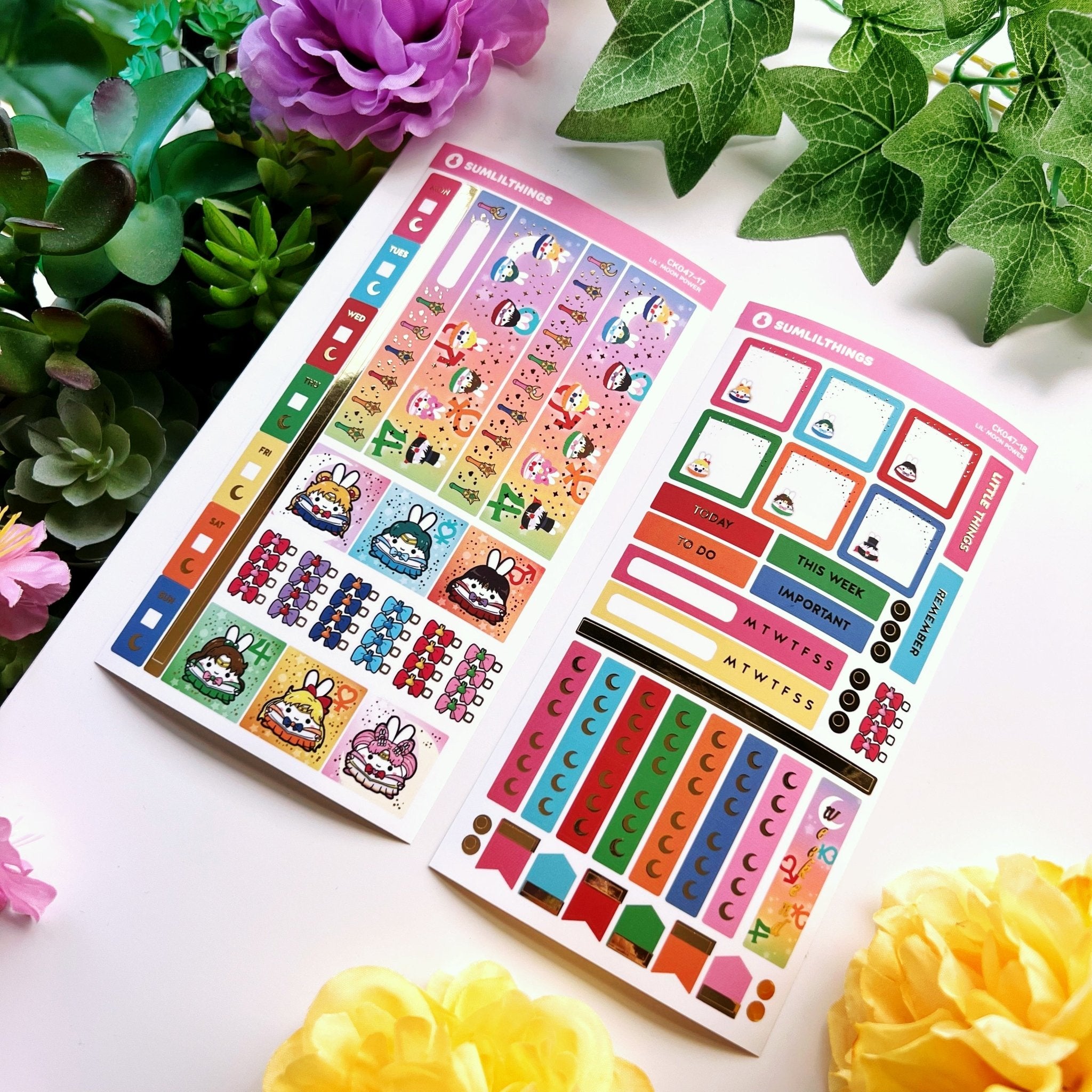 Spring Friends Hobonichi Cousin Kit Planner Stickers