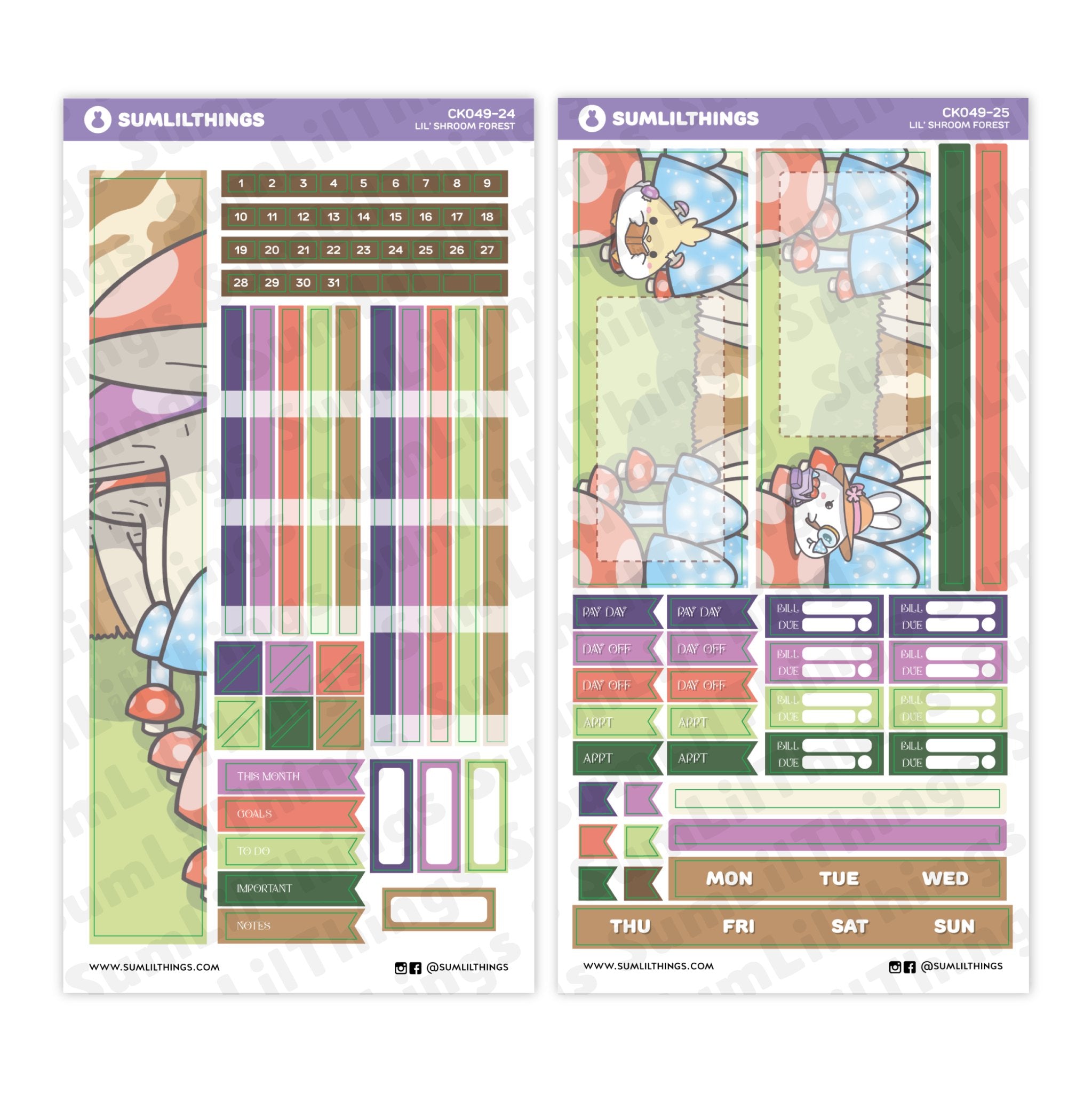 Hobonichi WEEKS Kit - Lil' Mushroom Forest - SumLilThings