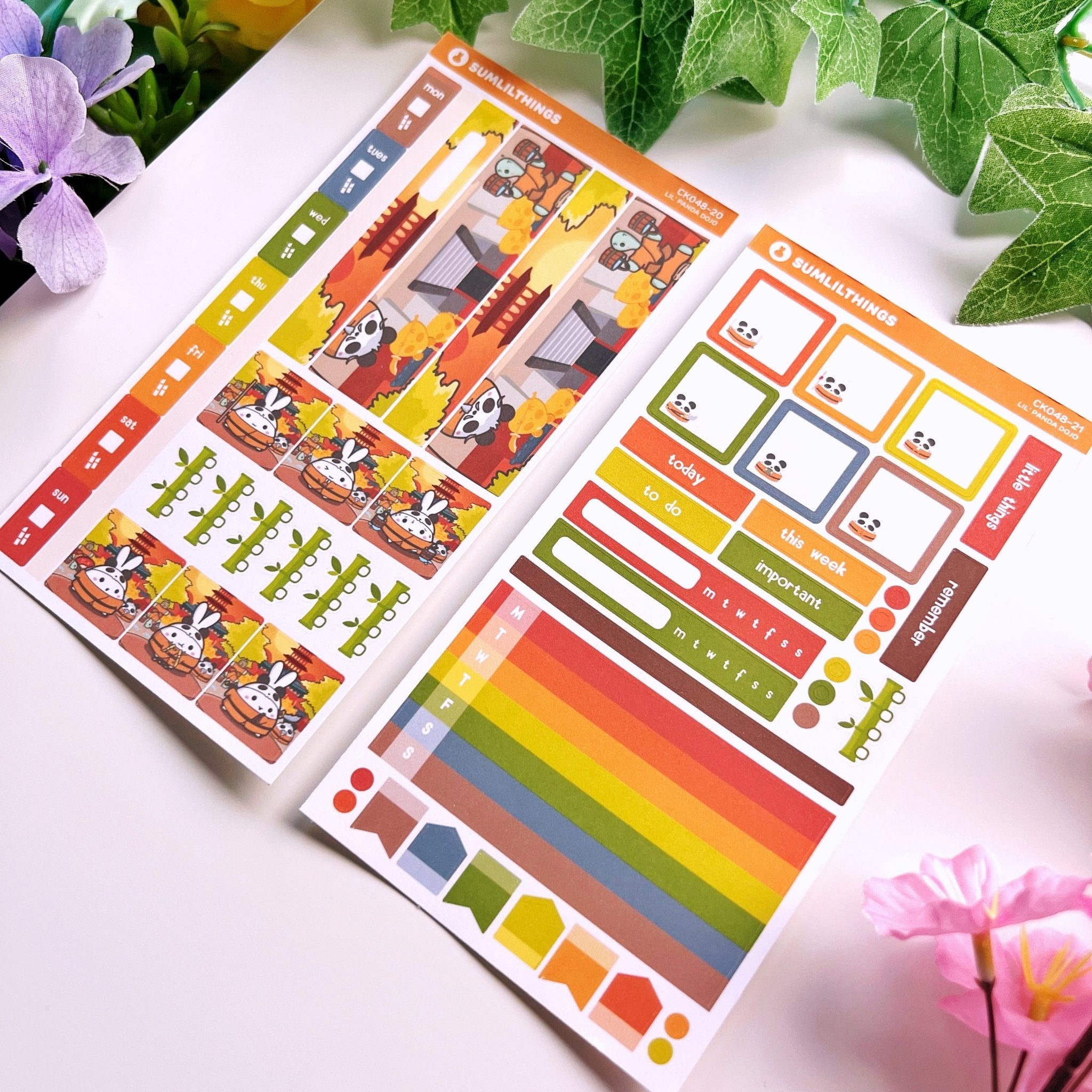 Hobonichi WEEKS Kit - Lil' Panda Dojo (2 Pages) - SumLilThings