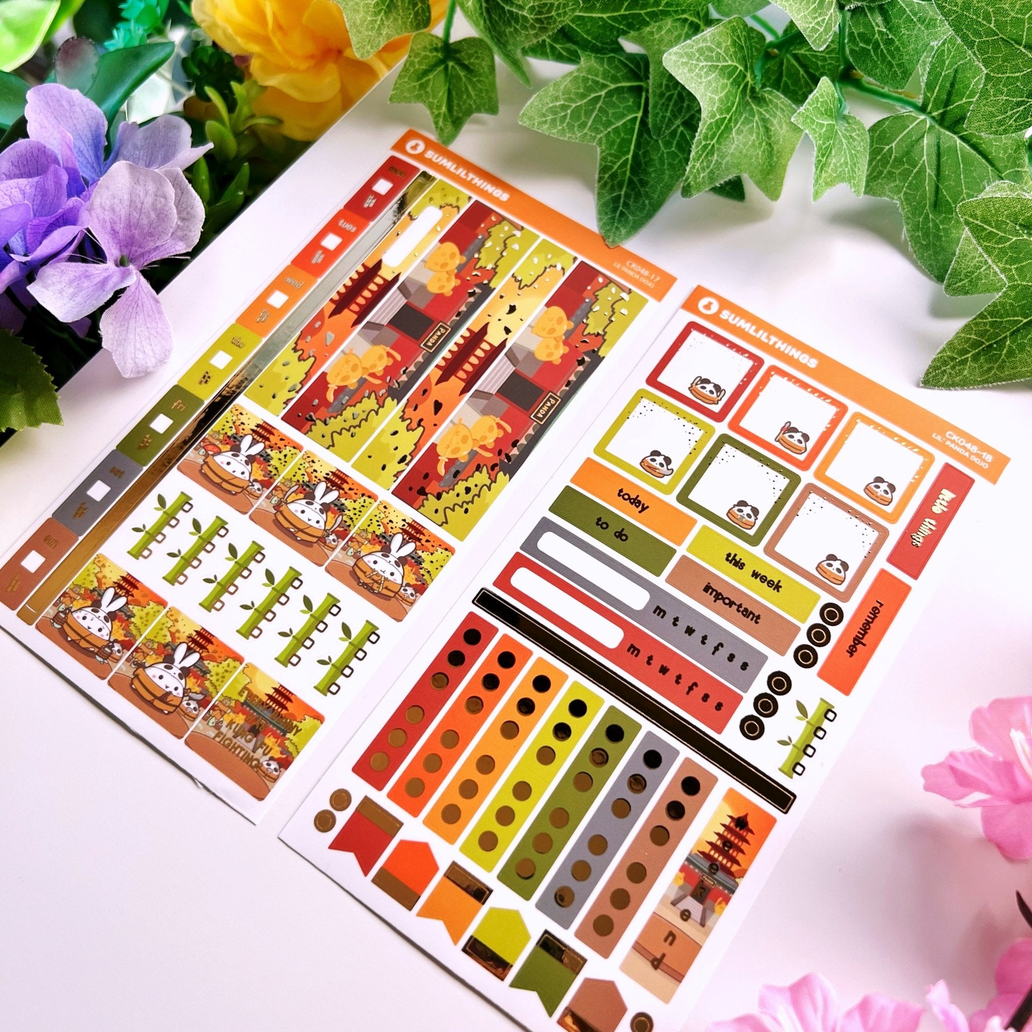 Hobonichi WEEKS Kit - Lil' Panda Dojo (2 Pages) - SumLilThings