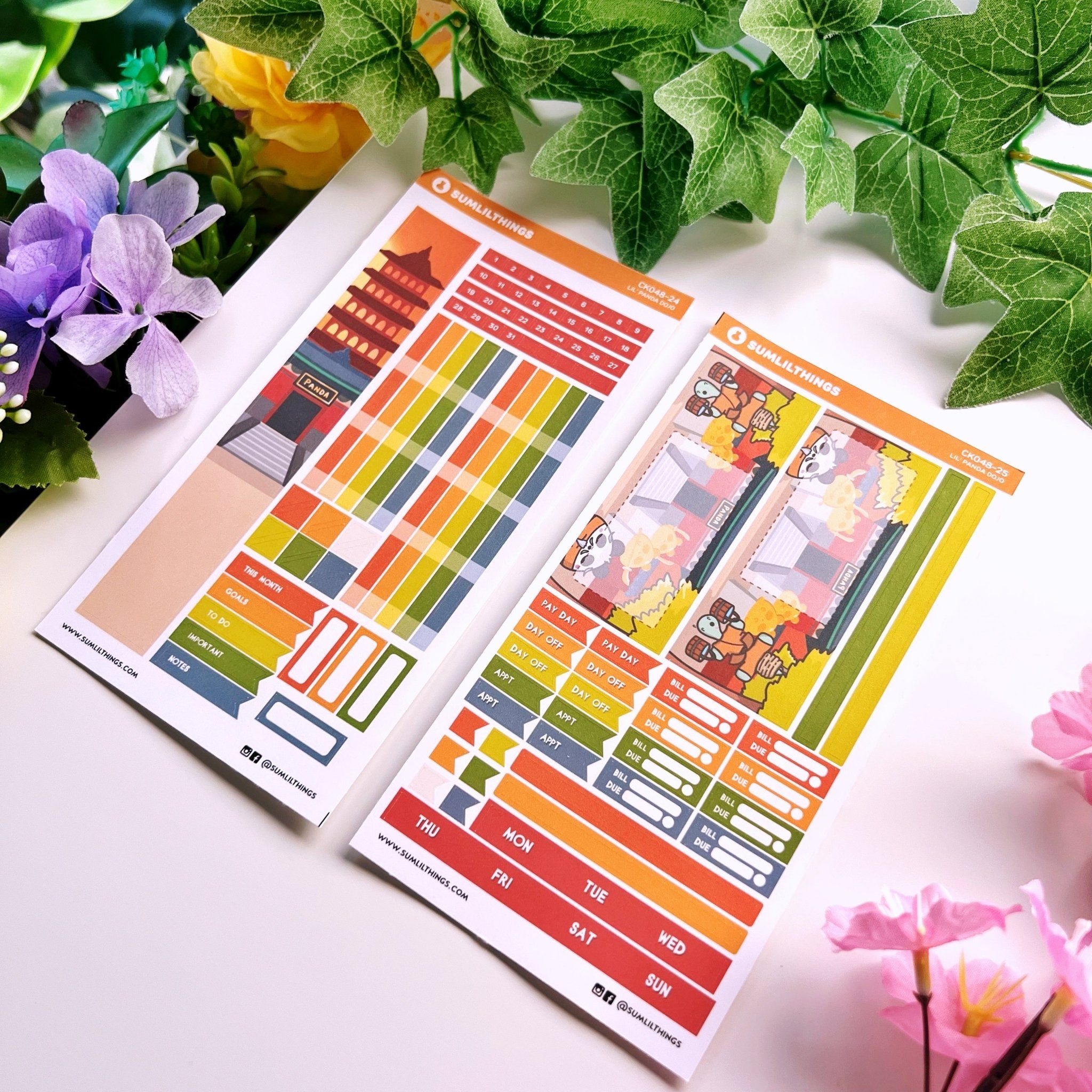 Hobonichi WEEKS Kit - Lil' Panda Dojo (2 Pages) - SumLilThings