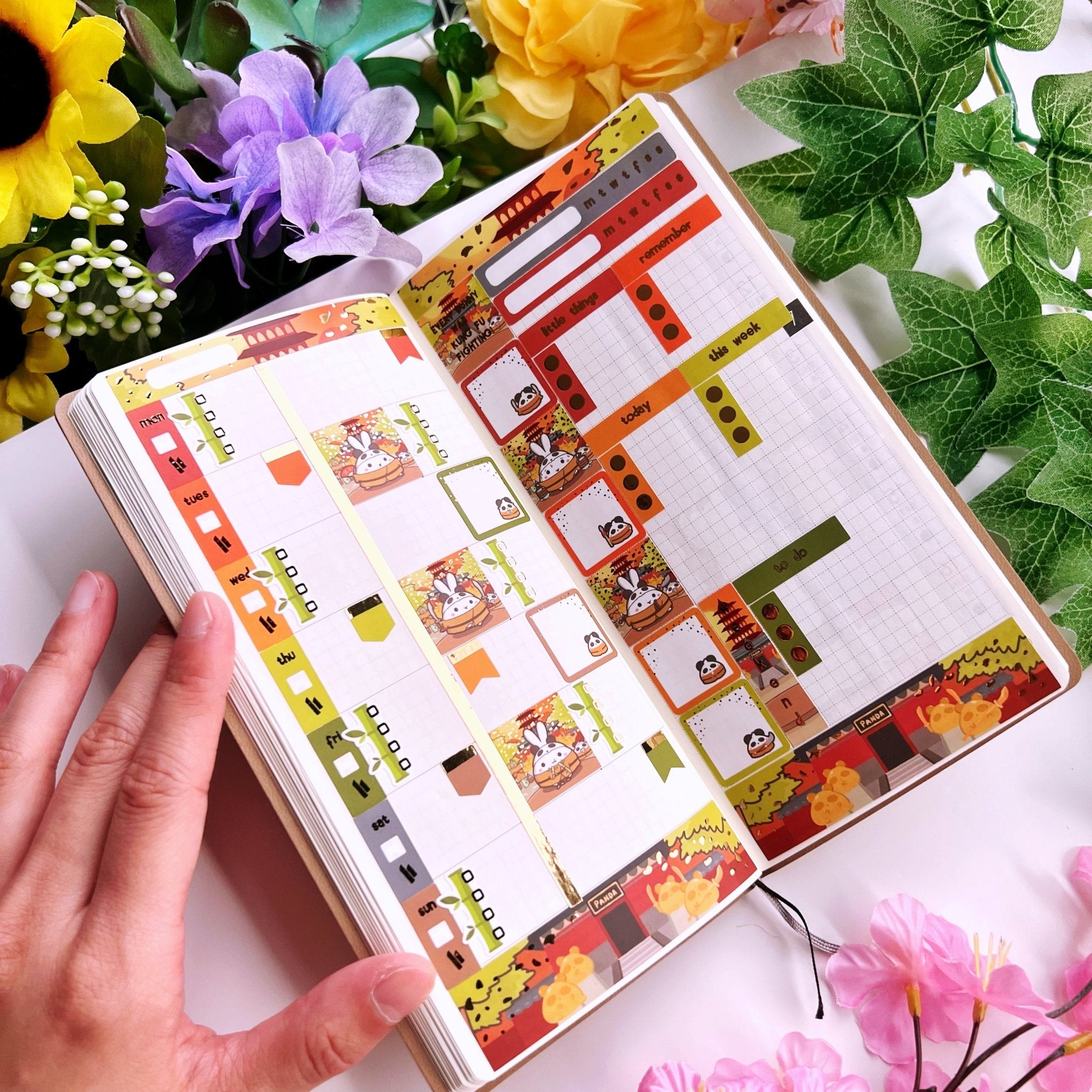 Hobonichi WEEKS Kit - Lil' Panda Dojo (2 Pages) - SumLilThings