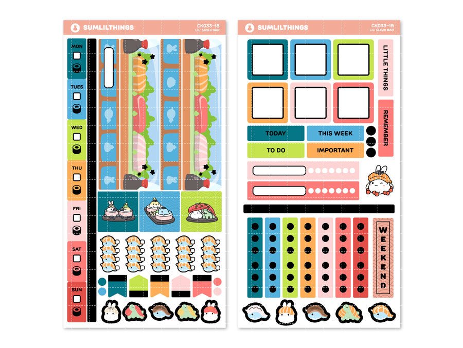 Hobonichi WEEKS Kit - Lil' Sushi Bar - Gold Foil - SumLilThings