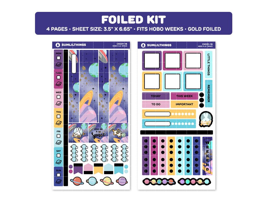 Hobonichi WEEKS Kit - Need A Lil' Space - Gold Foil - SumLilThings