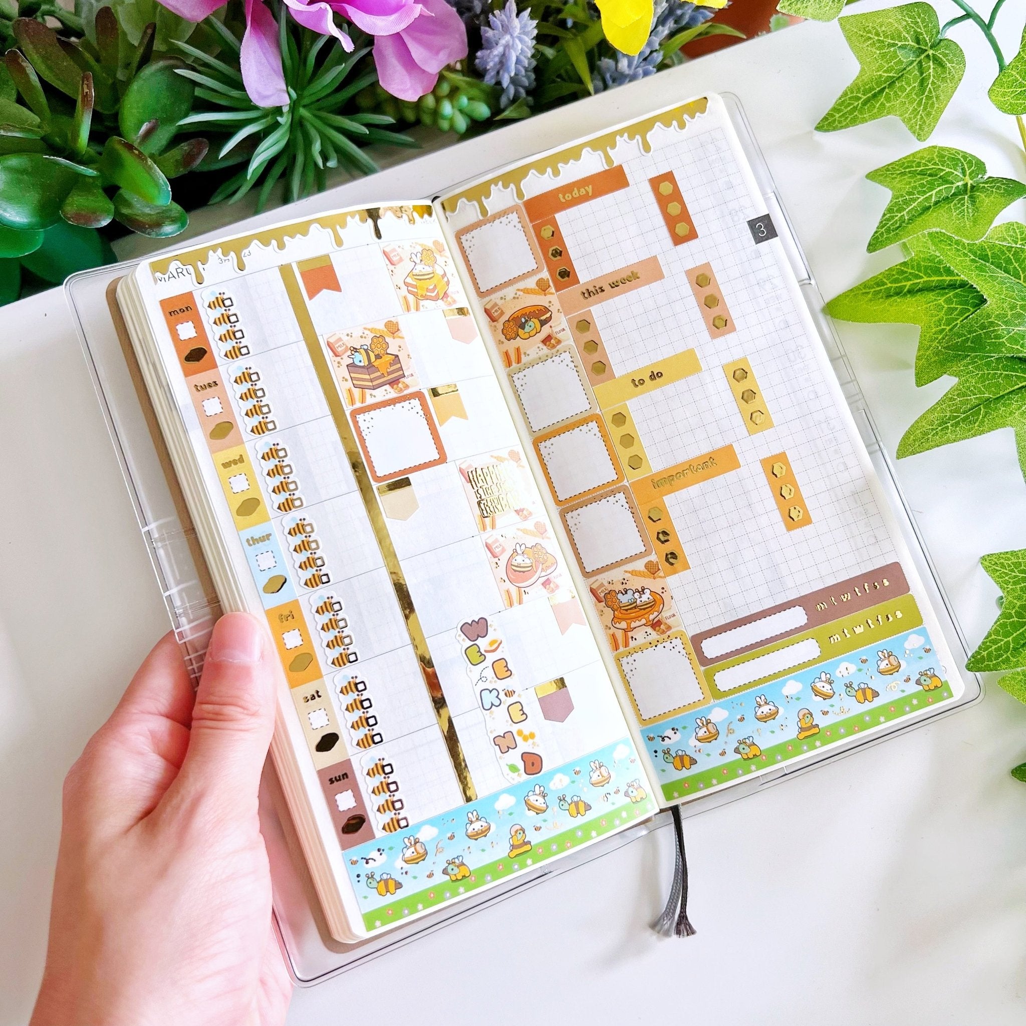 Hobonichi WEEKS - Lil' Honey Pastries - Gold Foil - SumLilThings
