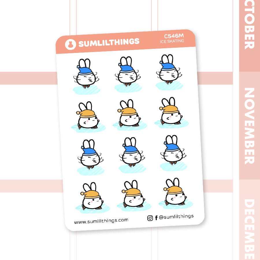 Ice Skating Stickers - Mini Sheet - SumLilThings