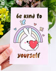 Journaling Card - Be Kind To Yourself - Gold Foiled - SumLilThings