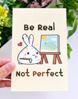 Journaling Card - Be Real Not Perfect - Gold Foiled - SumLilThings