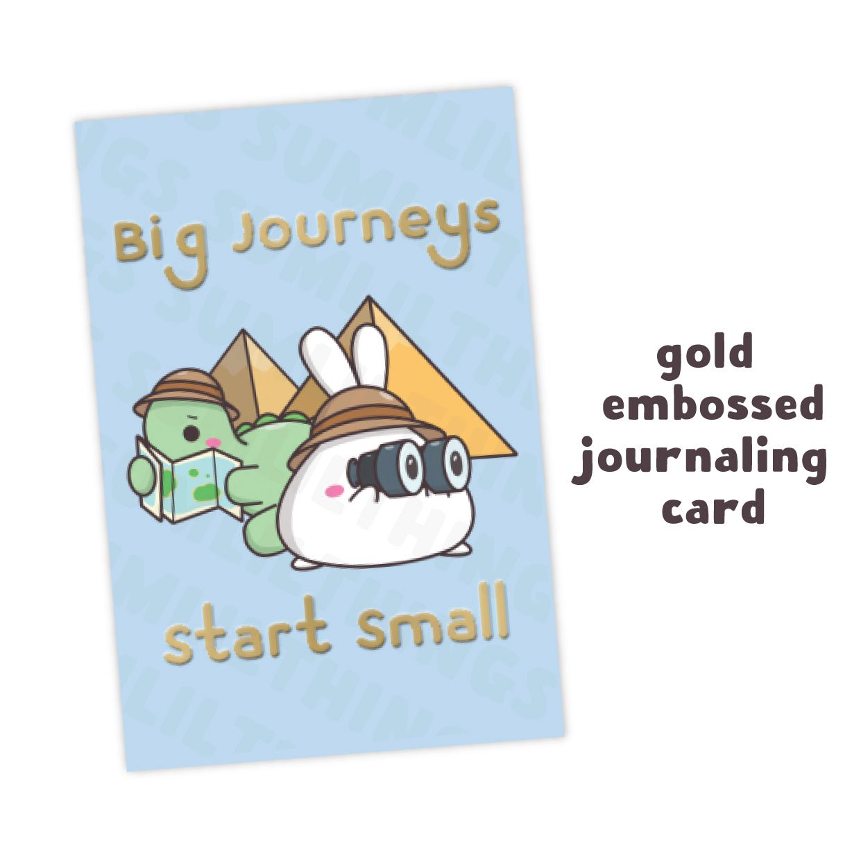 Journaling Card - Big Journeys Start Small - Gold Foiled - SumLilThings