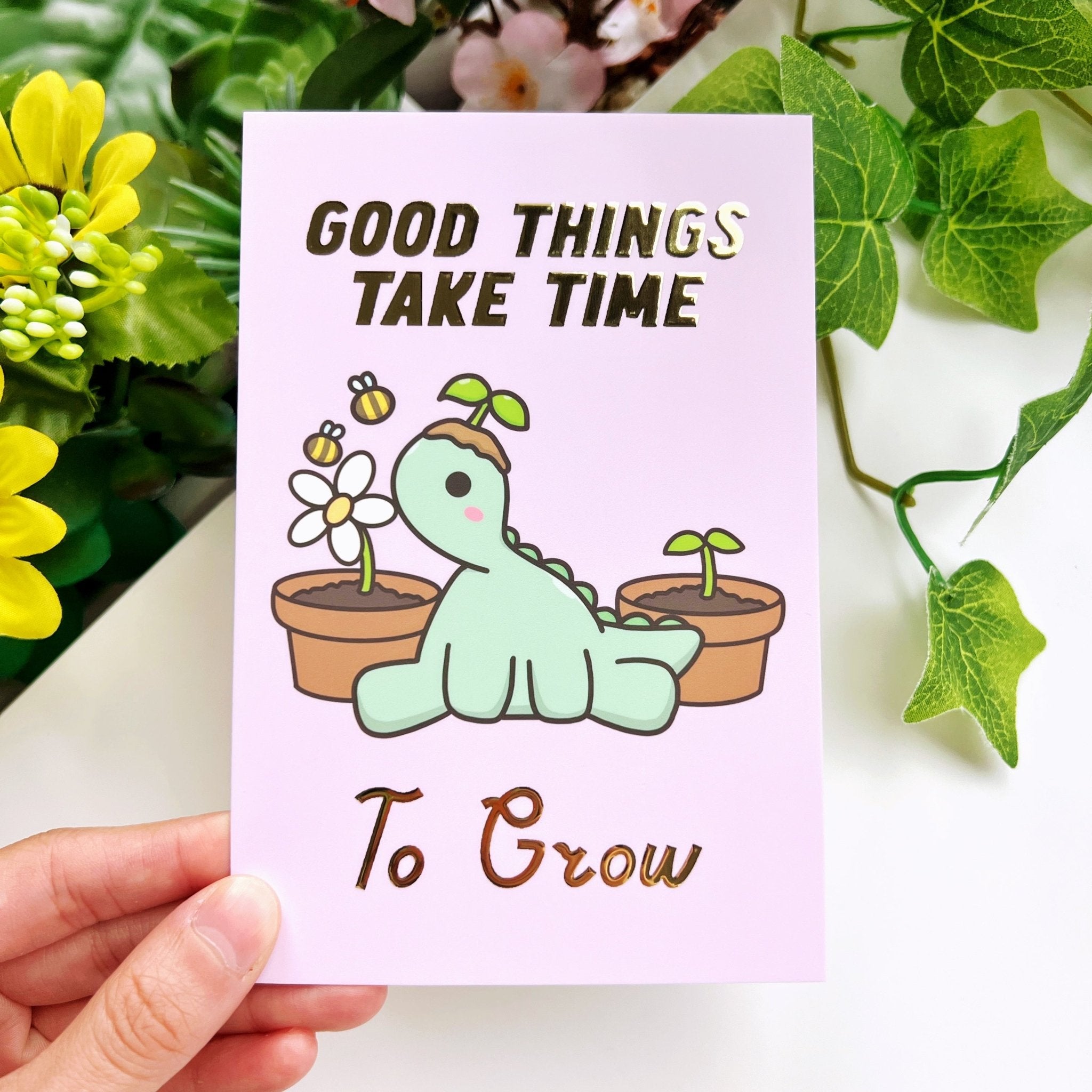 Journaling Card - Good Things Take Time - Gold Foiled - SumLilThings