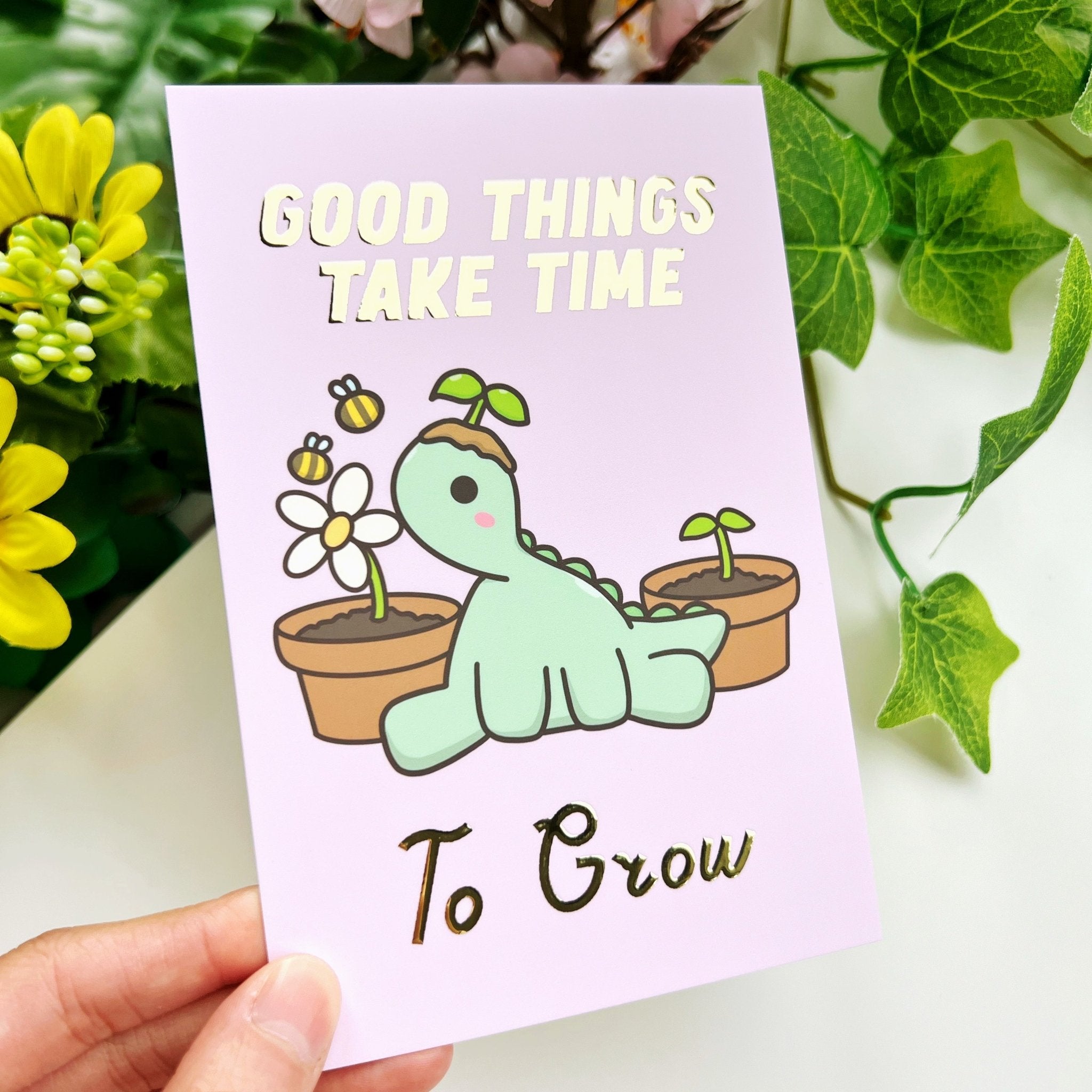 Journaling Card - Good Things Take Time - Gold Foiled - SumLilThings