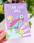Journaling Card - I Can and I Will - Gold Foiled - SumLilThings