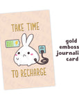 Journaling Card - Take Time To Recharge - Gold Foiled - SumLilThings