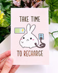 Journaling Card - Take Time To Recharge - Gold Foiled - SumLilThings