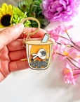 Keychain - Lil' Thai Boba Milk Tea (Interactive Spinner) - SumLilThings