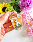 Keychain - Lil' Thai Boba Milk Tea (Interactive Spinner) - SumLilThings
