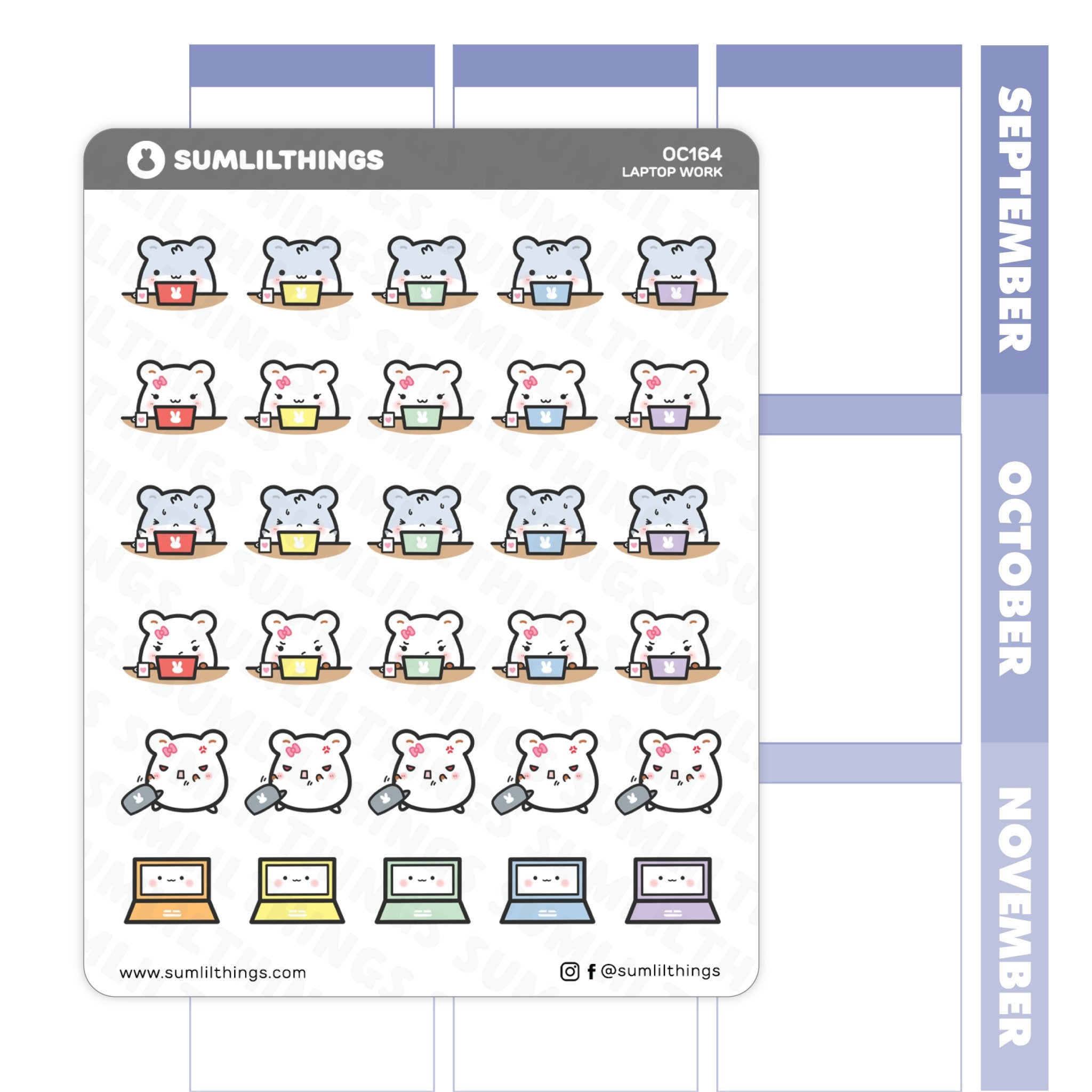 Laptop Working Stickers - SumLilThings