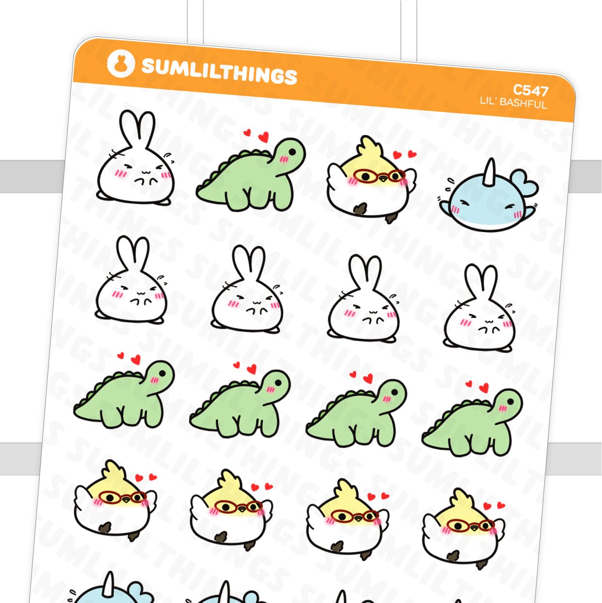 Lil' Bashful Stickers - SumLilThings