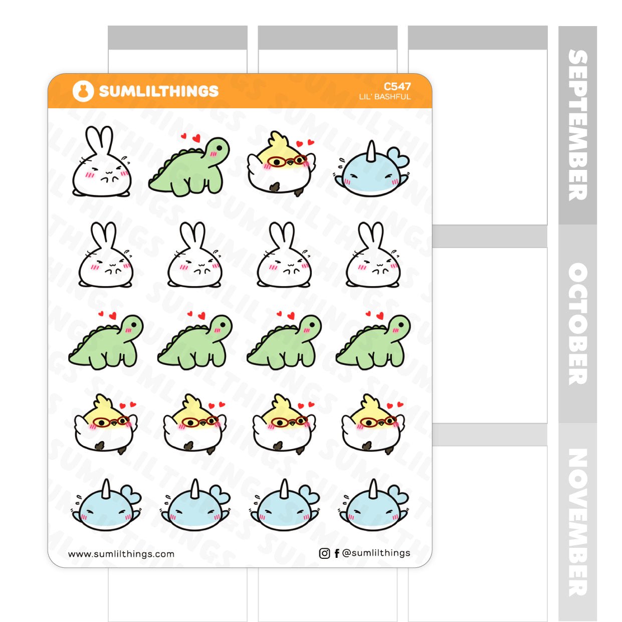 Lil' Bashful Stickers - SumLilThings