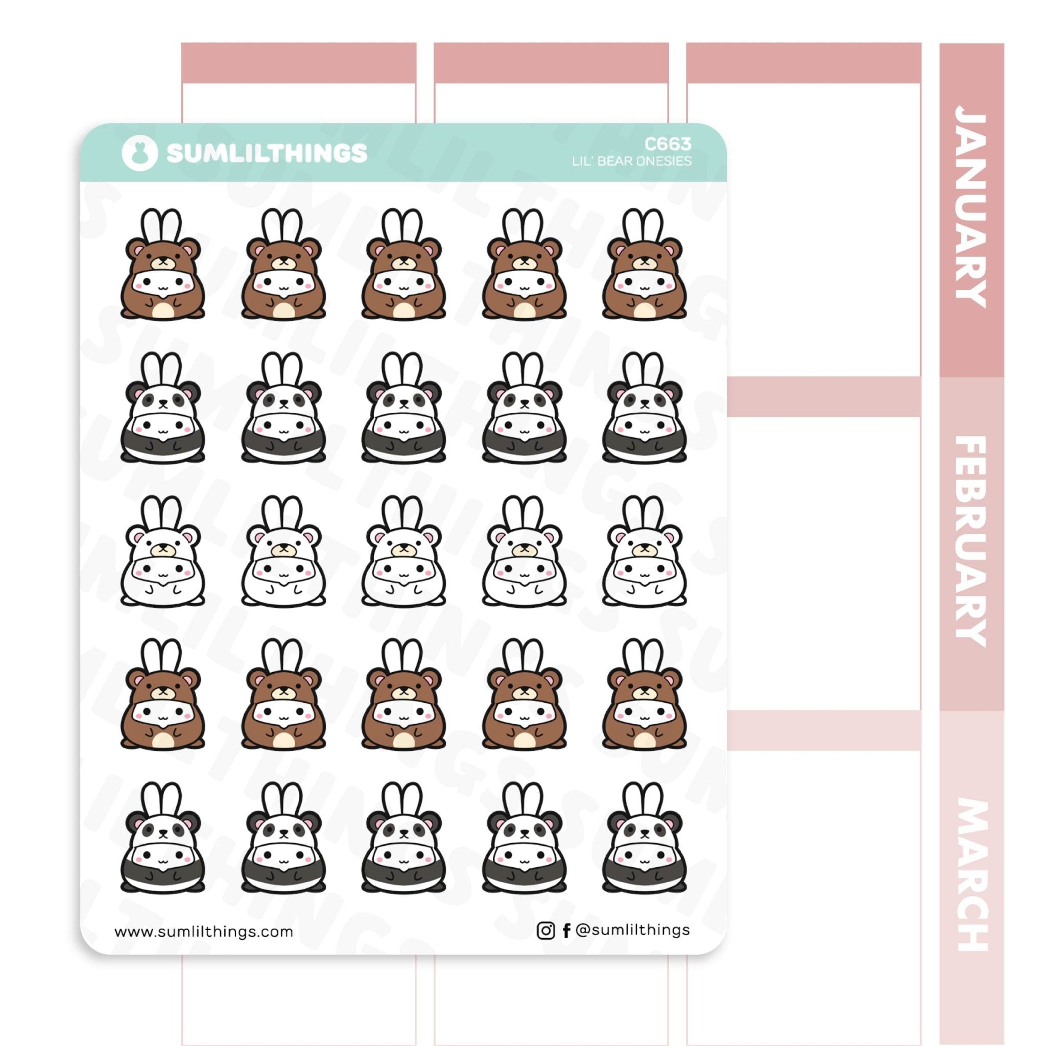 Lil' Bear Onesies Stickers - SumLilThings