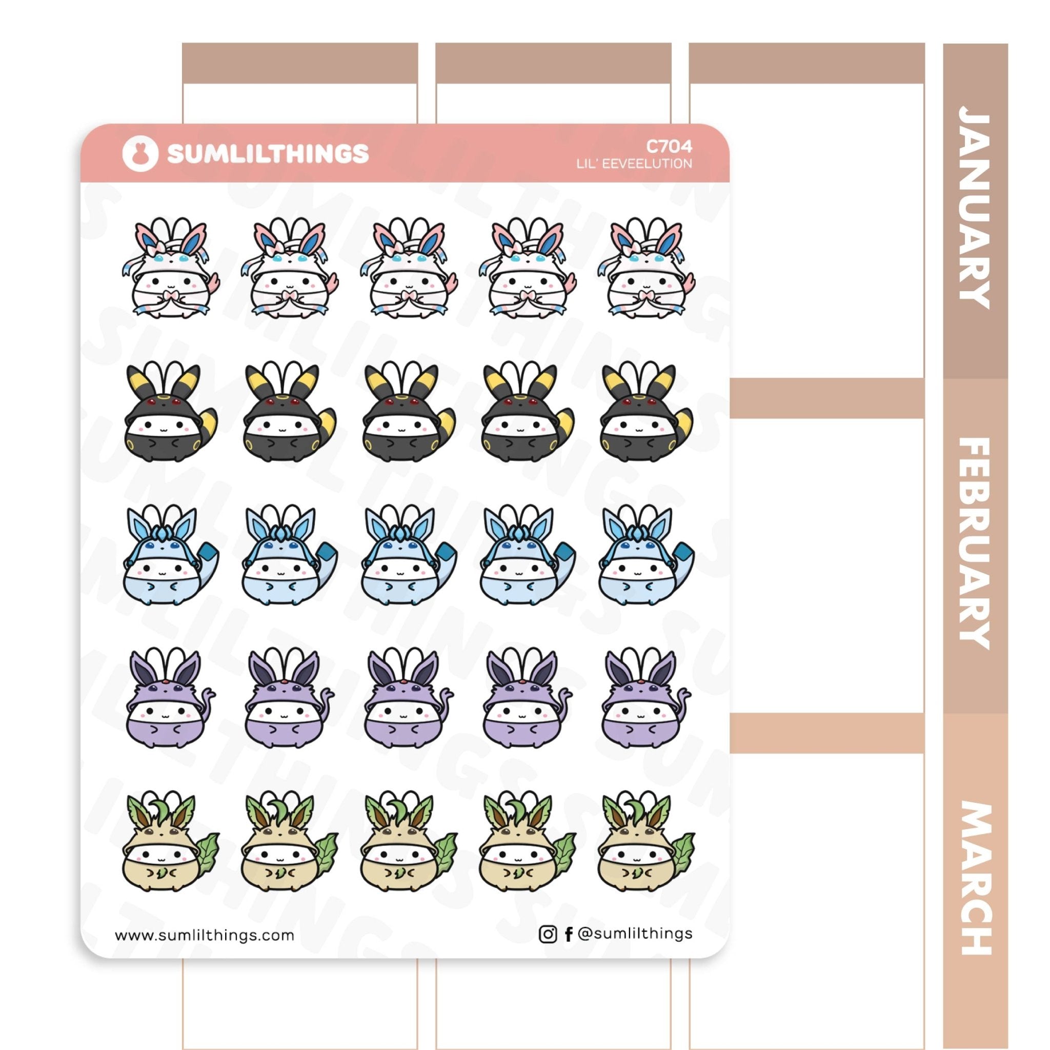 Lil' Eeveelution Stickers - SumLilThings