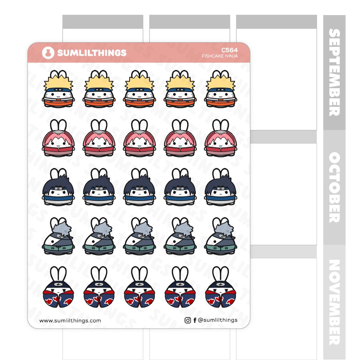 Lil' Fishcake Ninja Stickers - SumLilThings