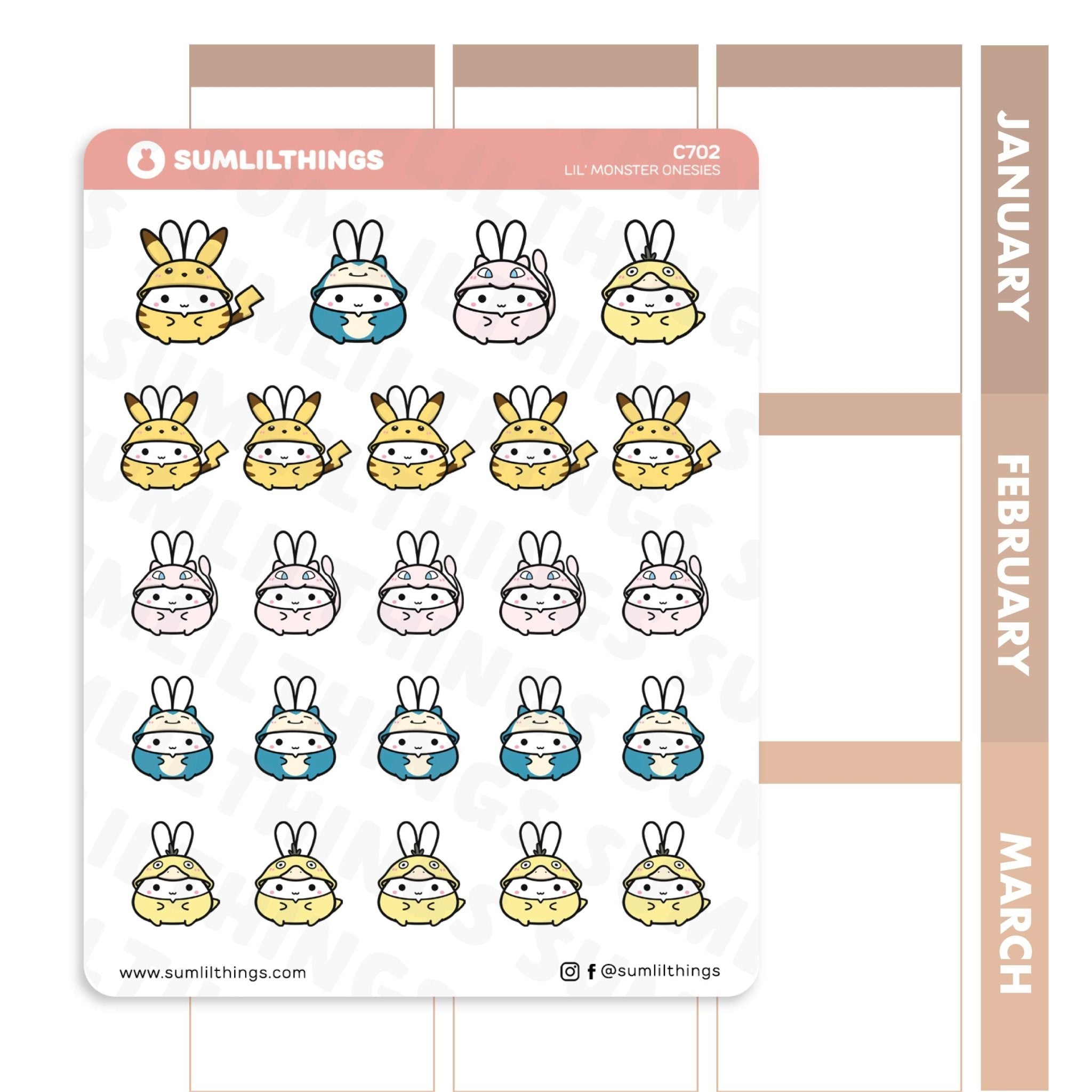 Lil' Monster Onsies Stickers - SumLilThings