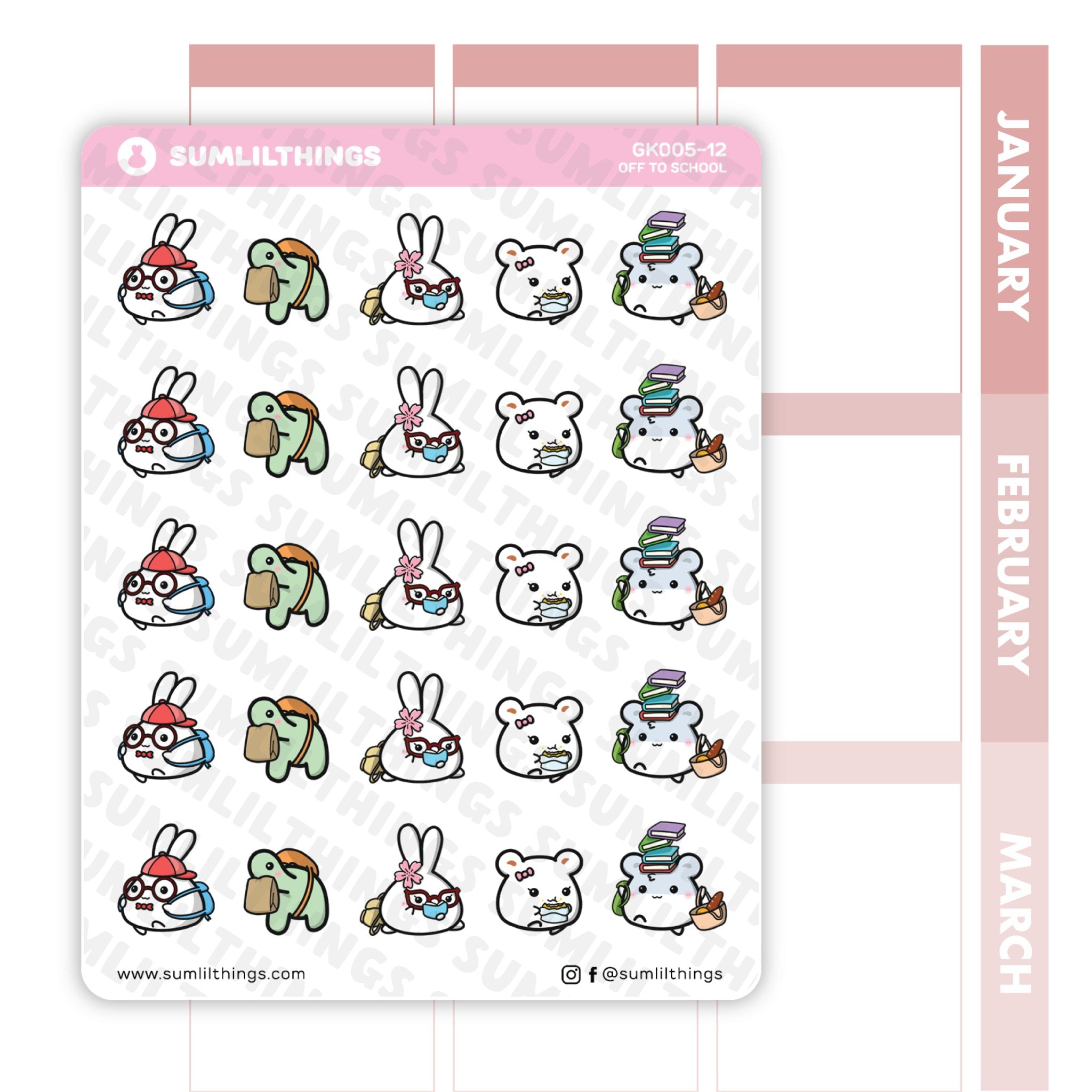 Lil' Off To School Misfits Stickers - SumLilThings