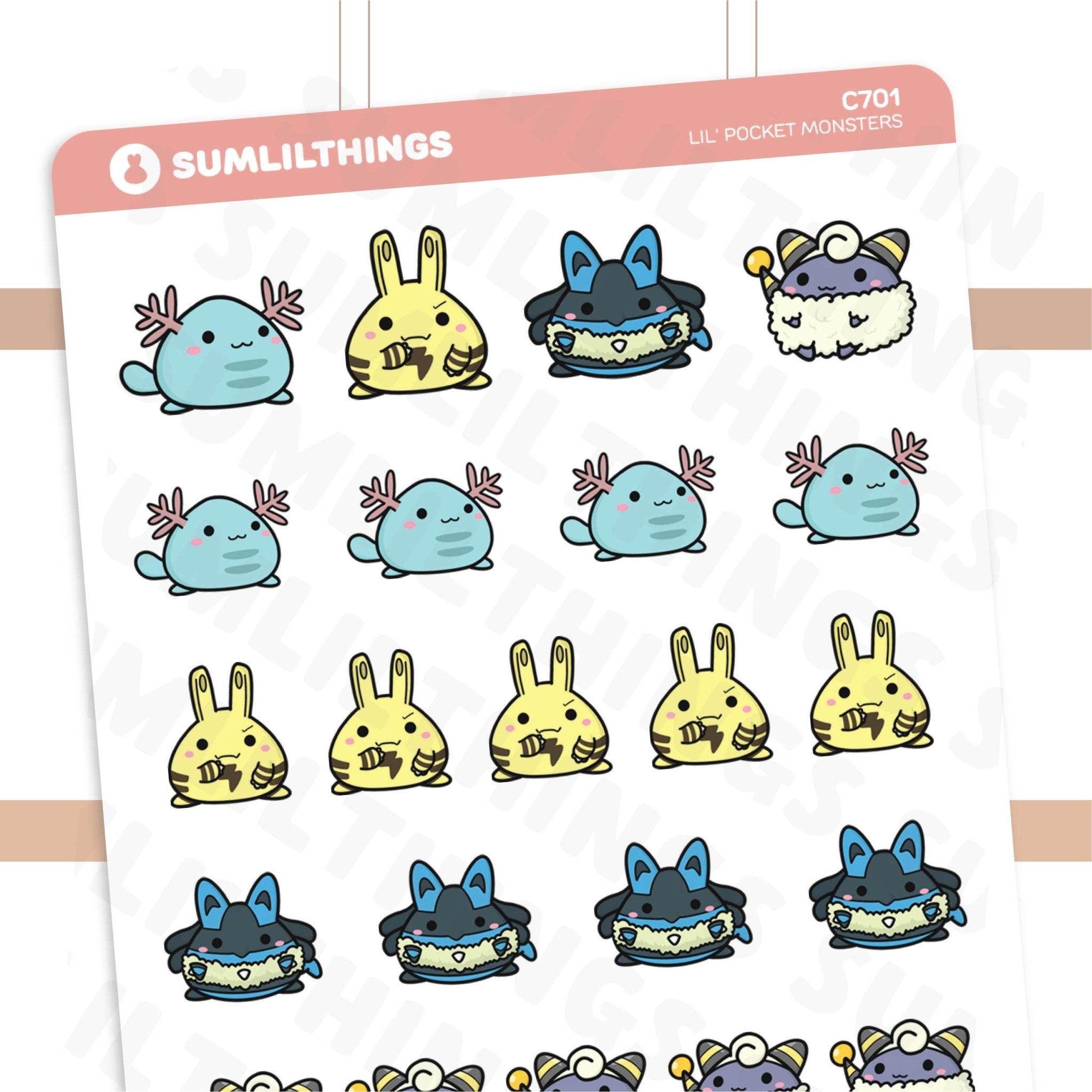 pocket monsters stickers Lil' Pocket Monsters – SumLilThings