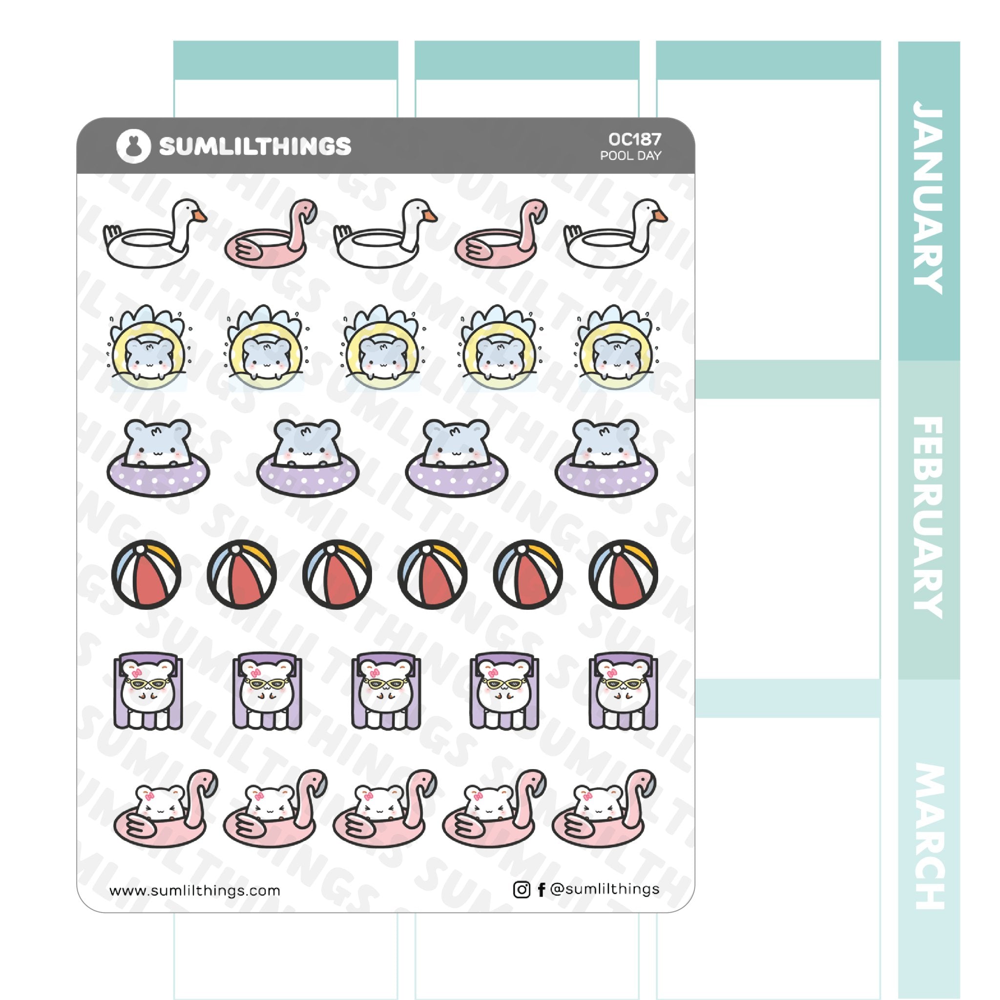 Lil' Pool Day Stickers - SumLilThings