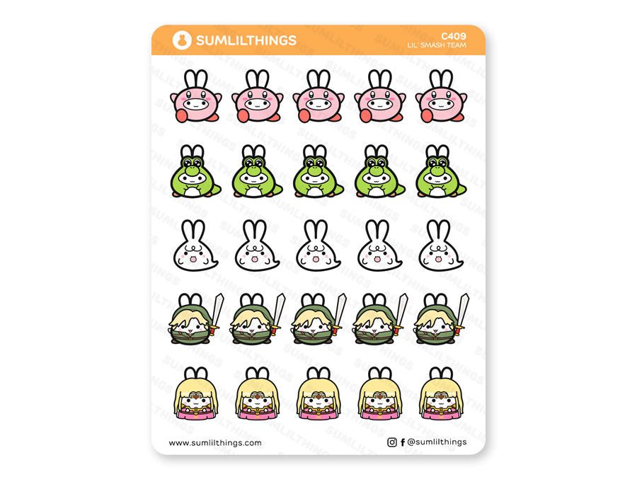 Lil' Smash Team // Super Smash Bros Stickers - SumLilThings
