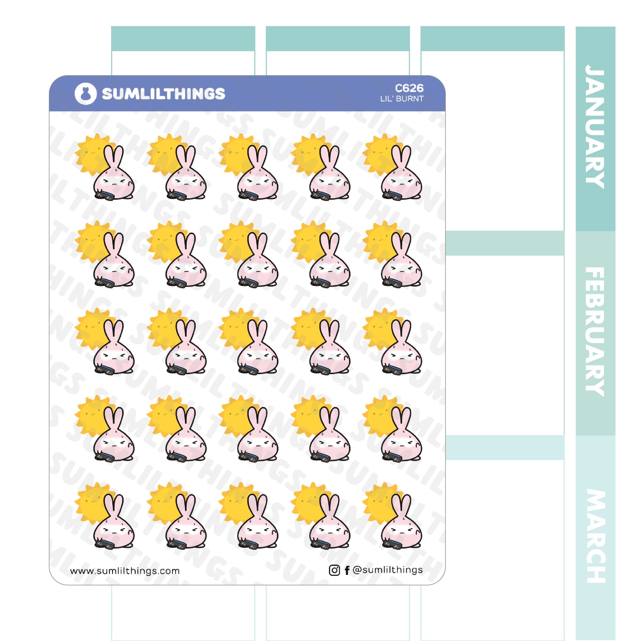 Lil' Sunburnt Stickers - SumLilThings