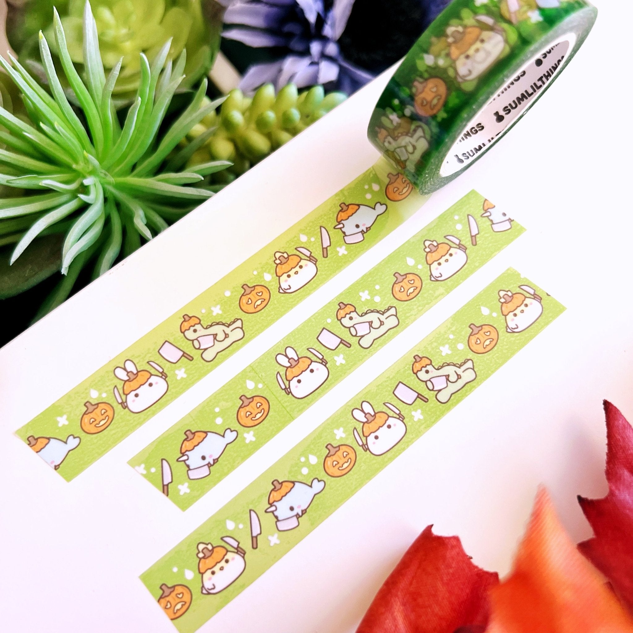 PET Clear Tape - Lil' Stabby Pumpkins- Transparent - 15mm - SumLilThings