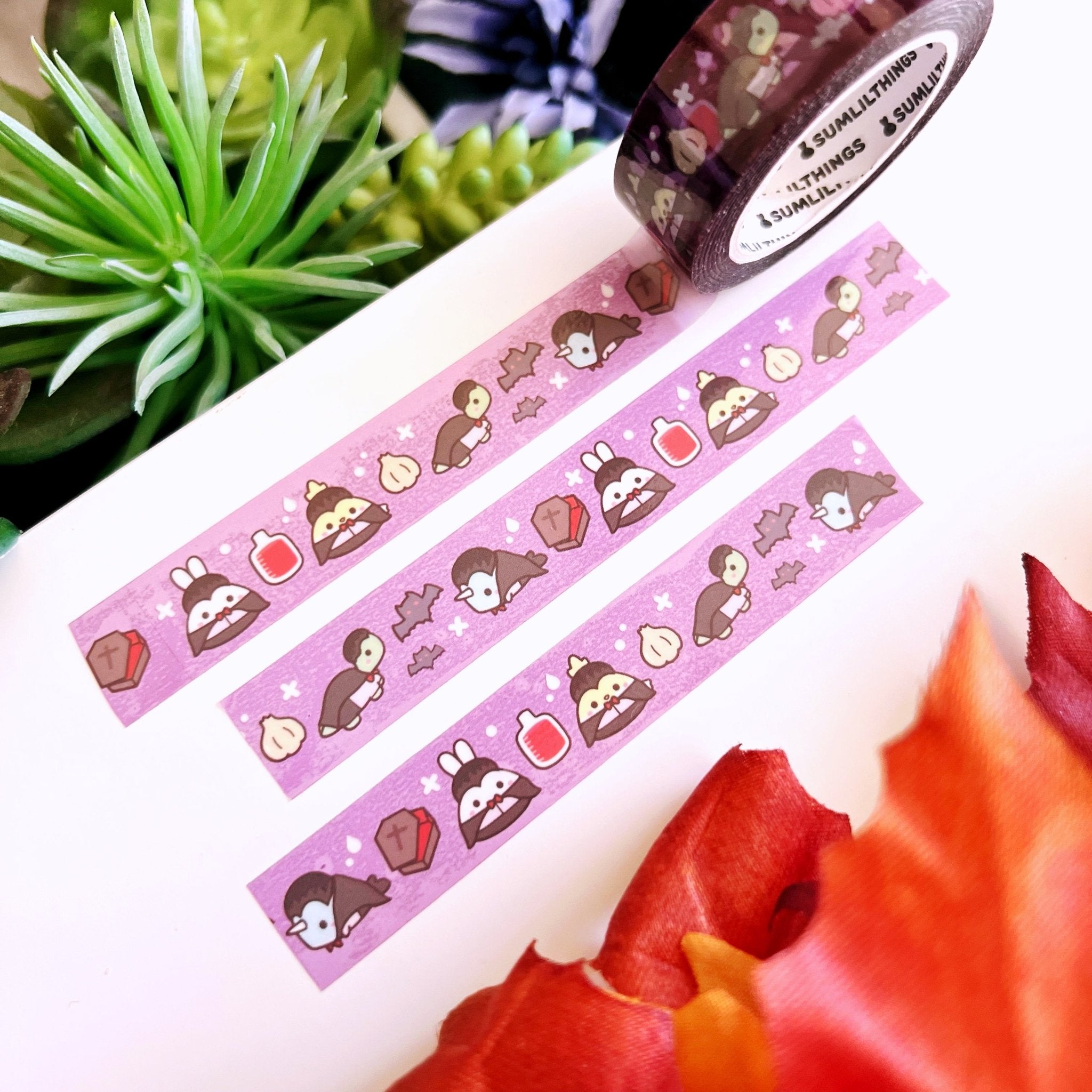 PET Clear Tape - Lil' Vampires - Transparent - 15mm - SumLilThings