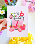 Postcard - Strawberry Soda (Mimi) - SumLilThings