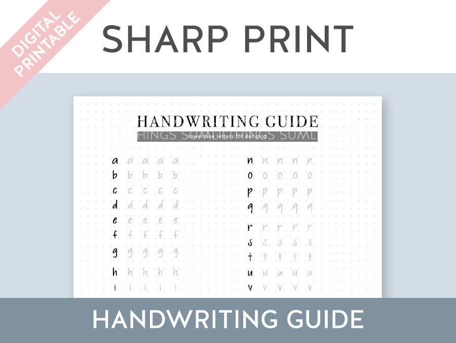 Practice Guide - Sharp Print Handwriting (Digital Product) - SumLilThings
