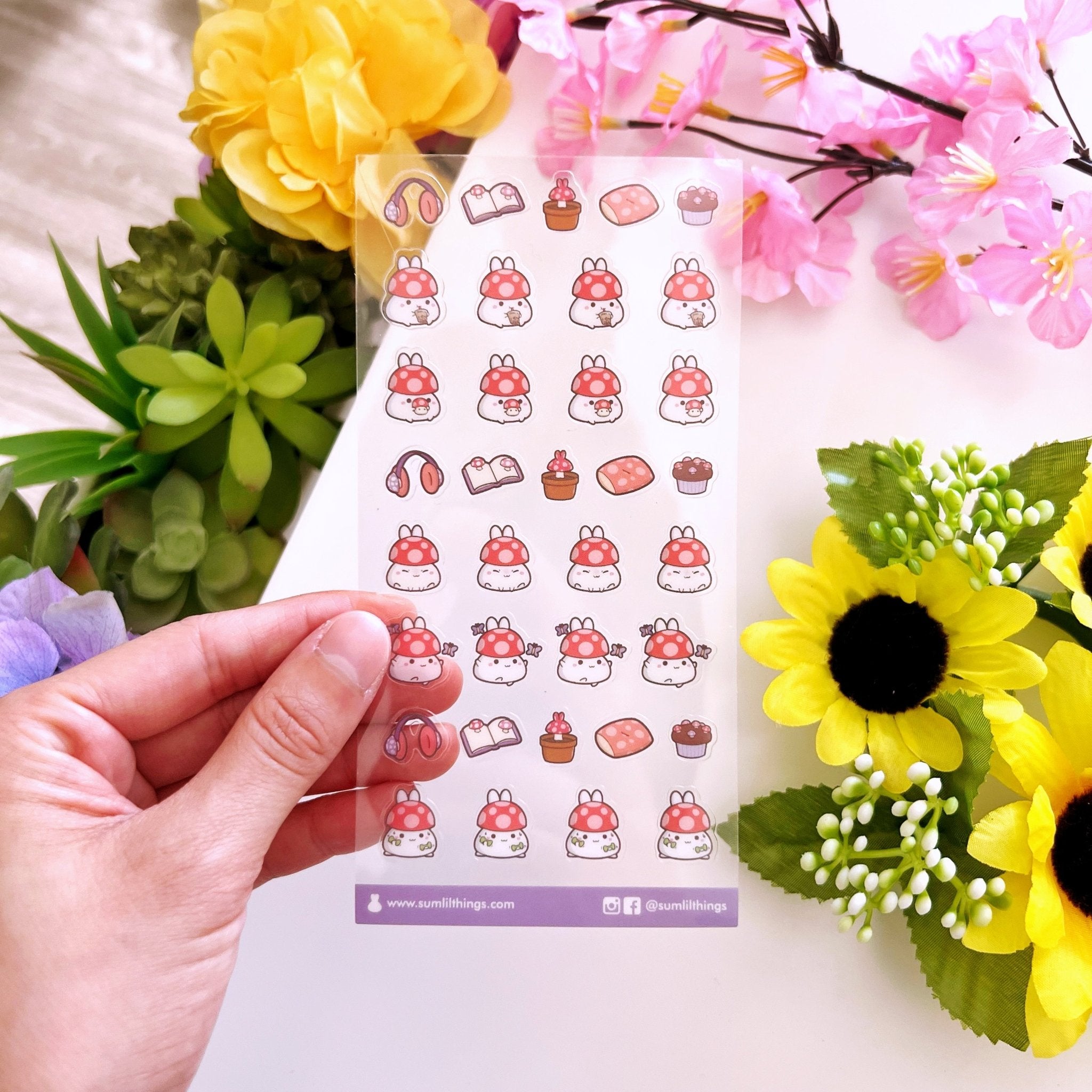 Seal Sticker - Lil' Mushrooms - Transparent - SumLilThings