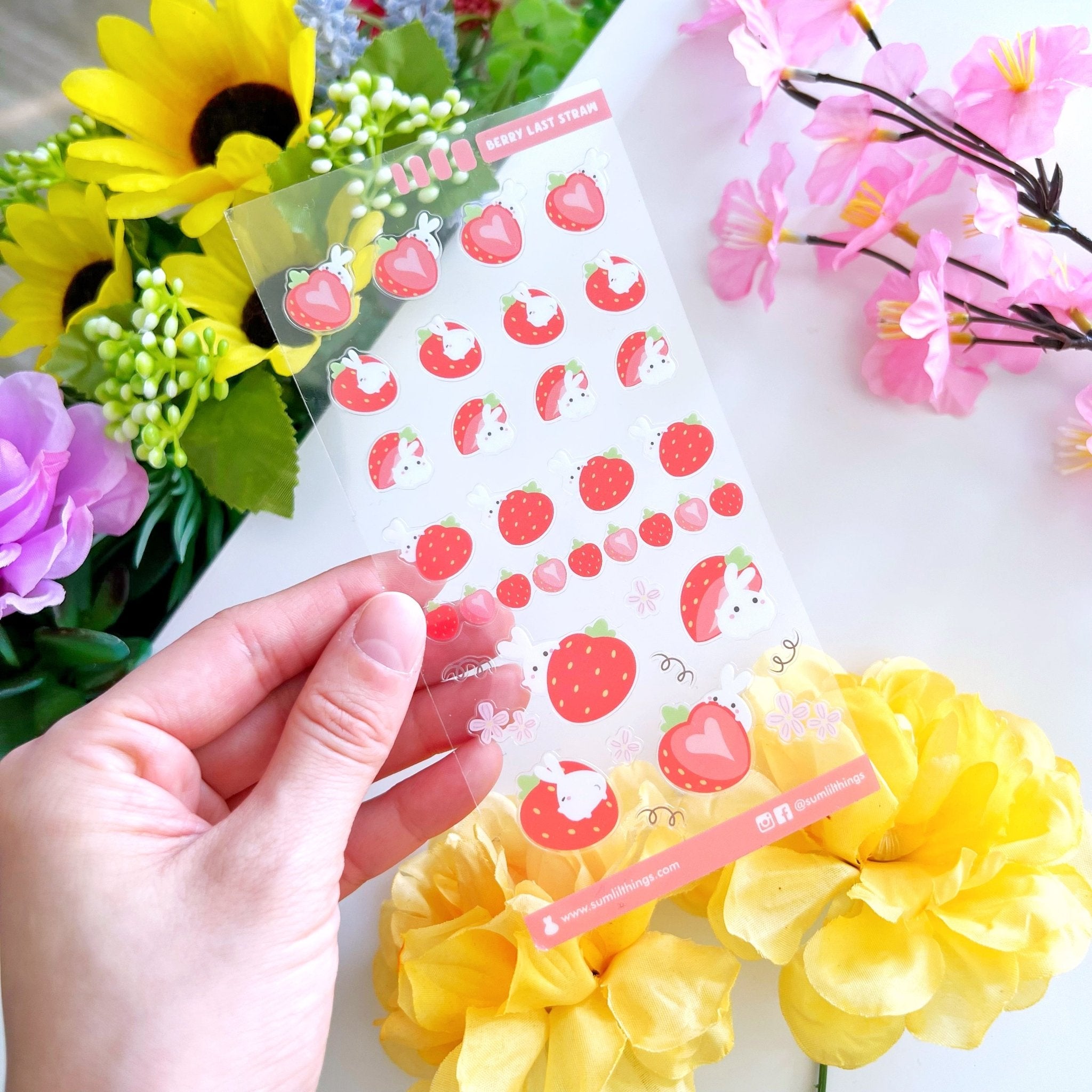 Seal Sticker - Lil' Strawberries - Transparent - SumLilThings