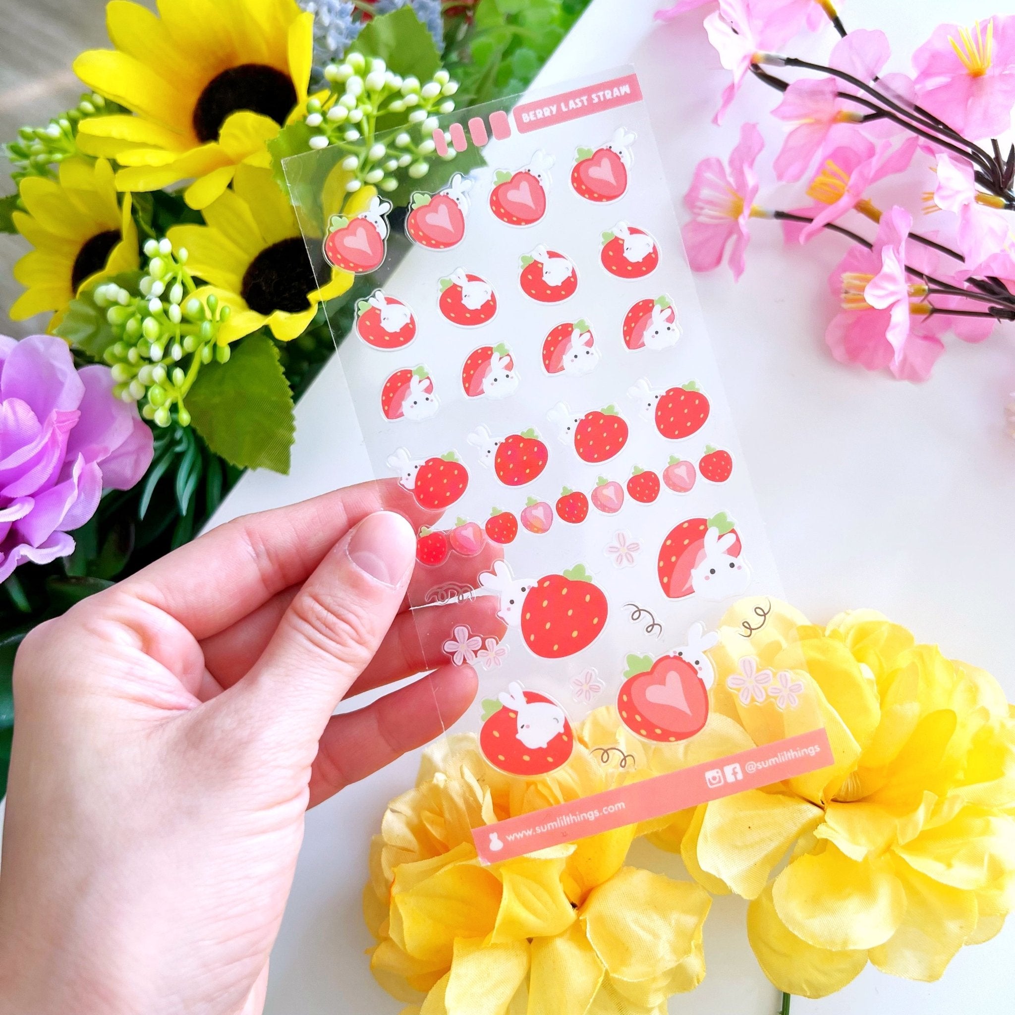 Seal Sticker - Lil' Strawberries - Transparent - SumLilThings