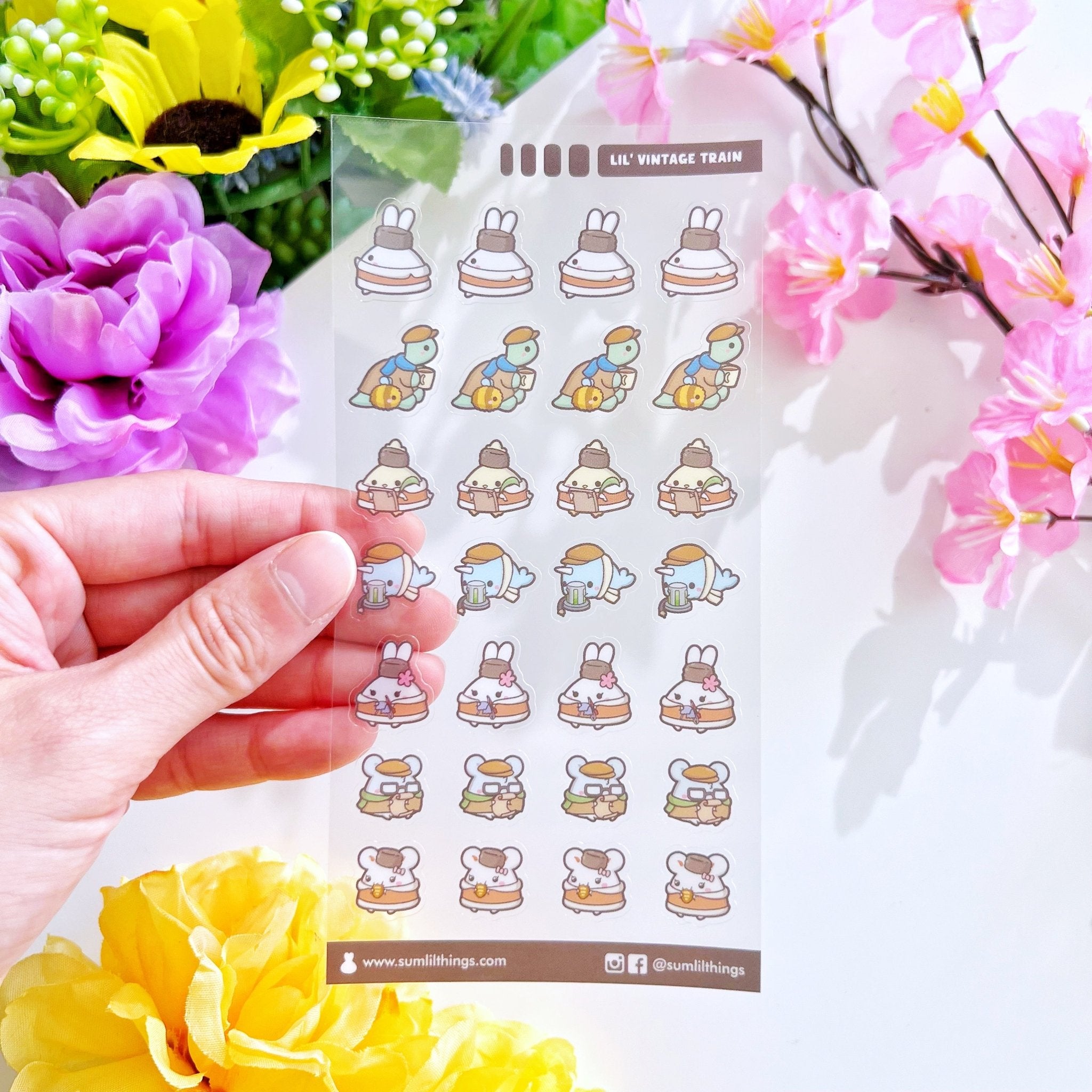 Seal Sticker - Lil' Vintage Train - Transparent - SumLilThings